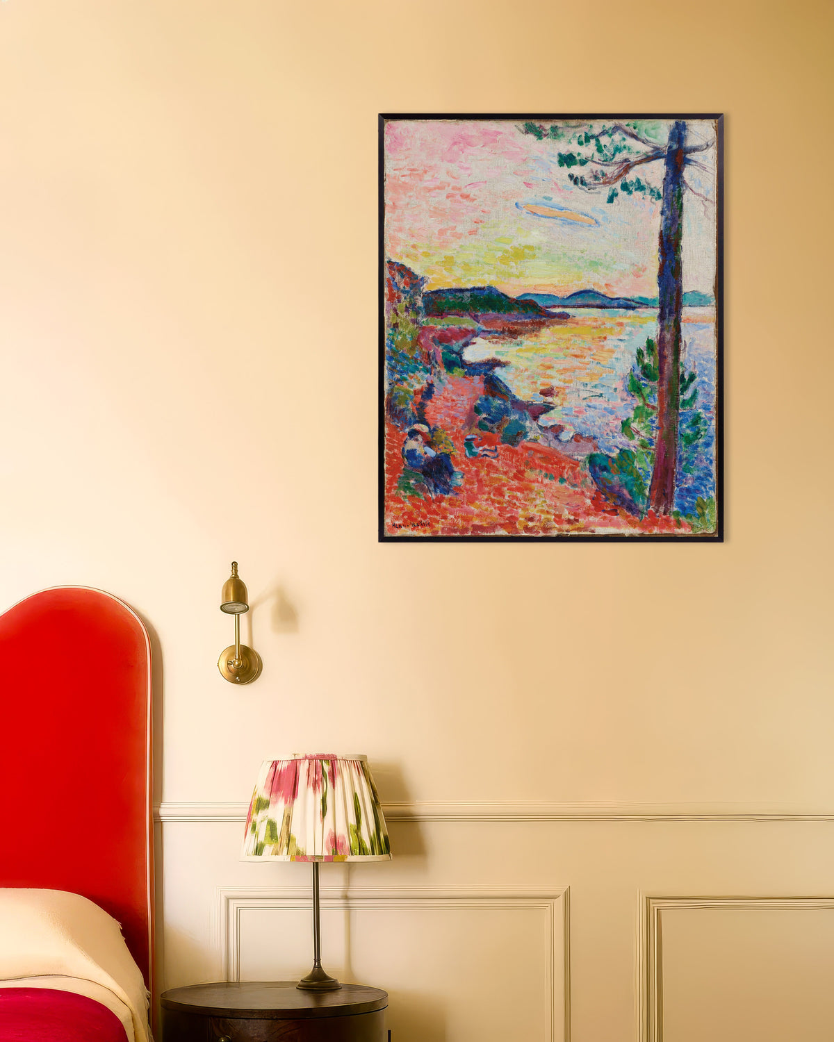 Poster di La merenda, Il golfo di Saint-Tropez (1904) di Henri Matisse, con cornice in metallo