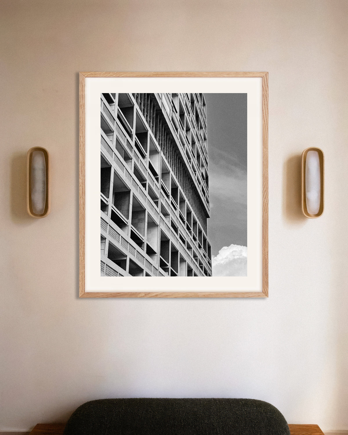 Poster «Logge al sole», con cornice in legno naturale