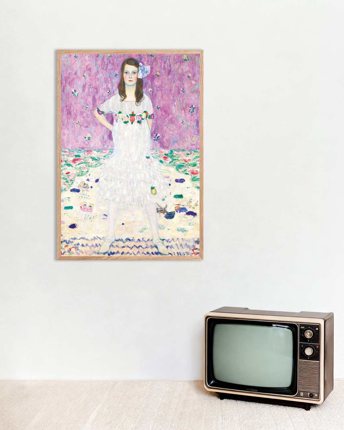Poster Mäda Primavesi (1912–1913) di Gustav Klimt con cornice in legno naturale