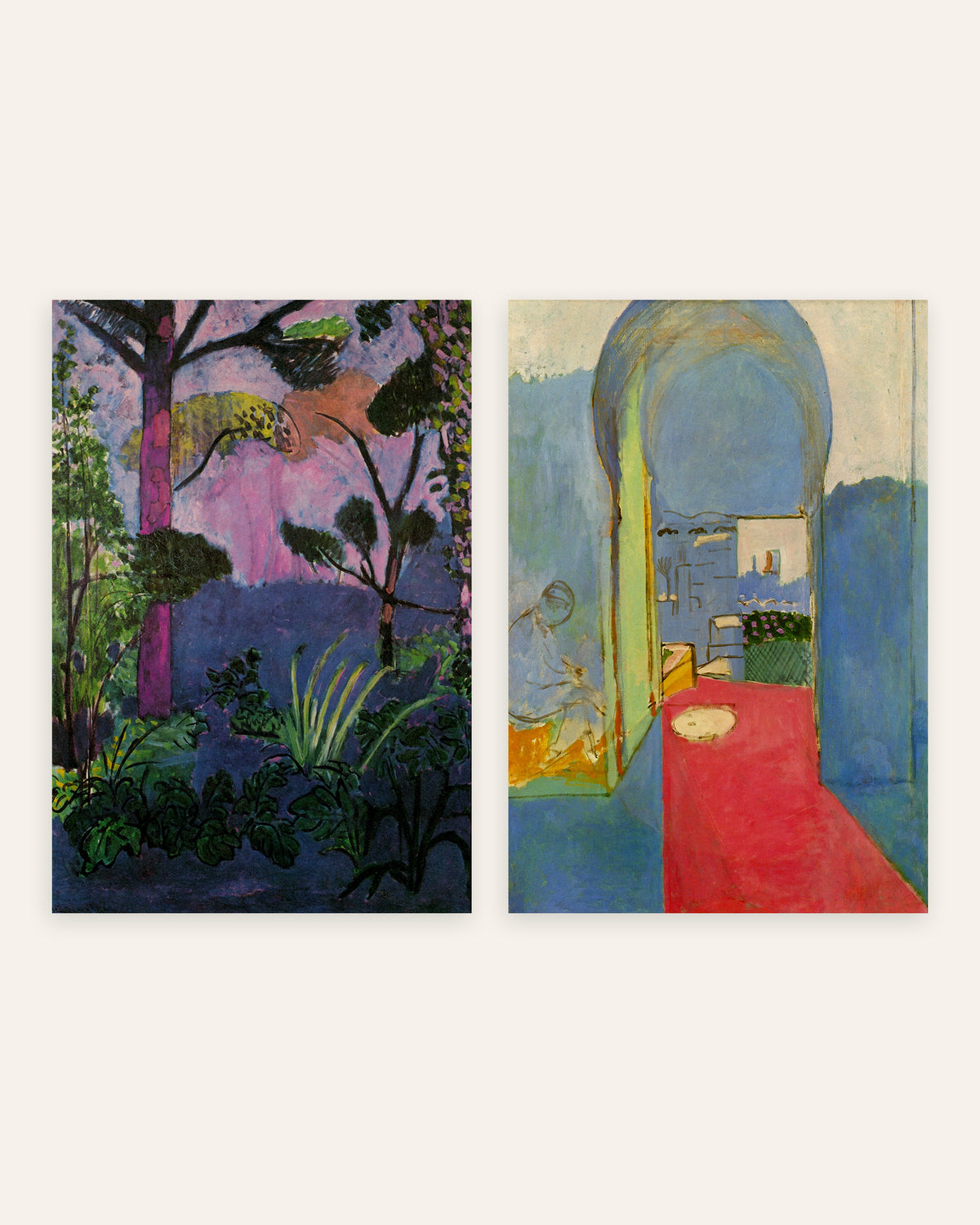 Poster Matisse, set da 2: Paesaggio marocchino (Acanto) e Ingresso alla Casbah, senza cornice
