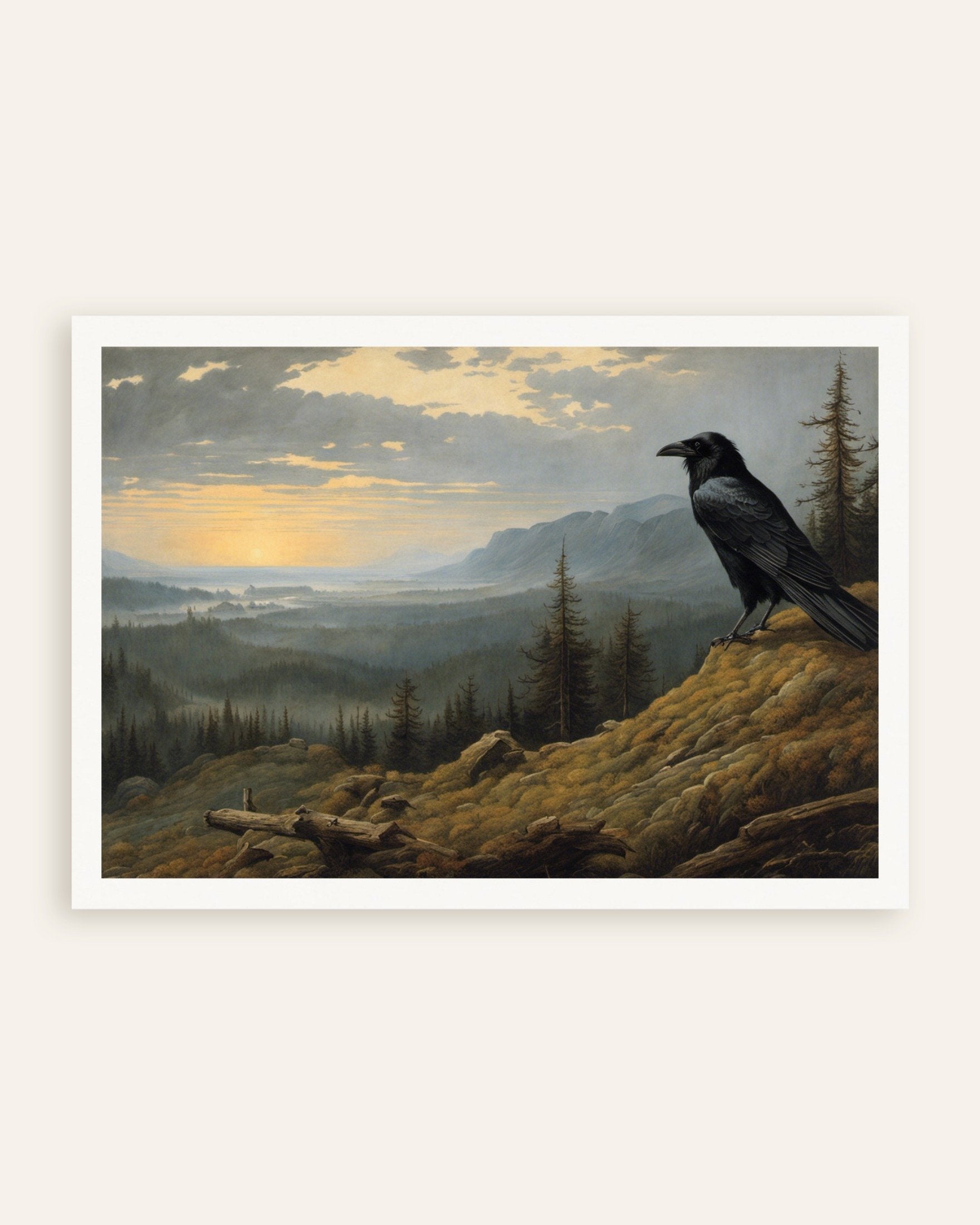 Poster of Mesmerizing landscapes invoking spiritual introspection, a crow - Poster, thumbnail