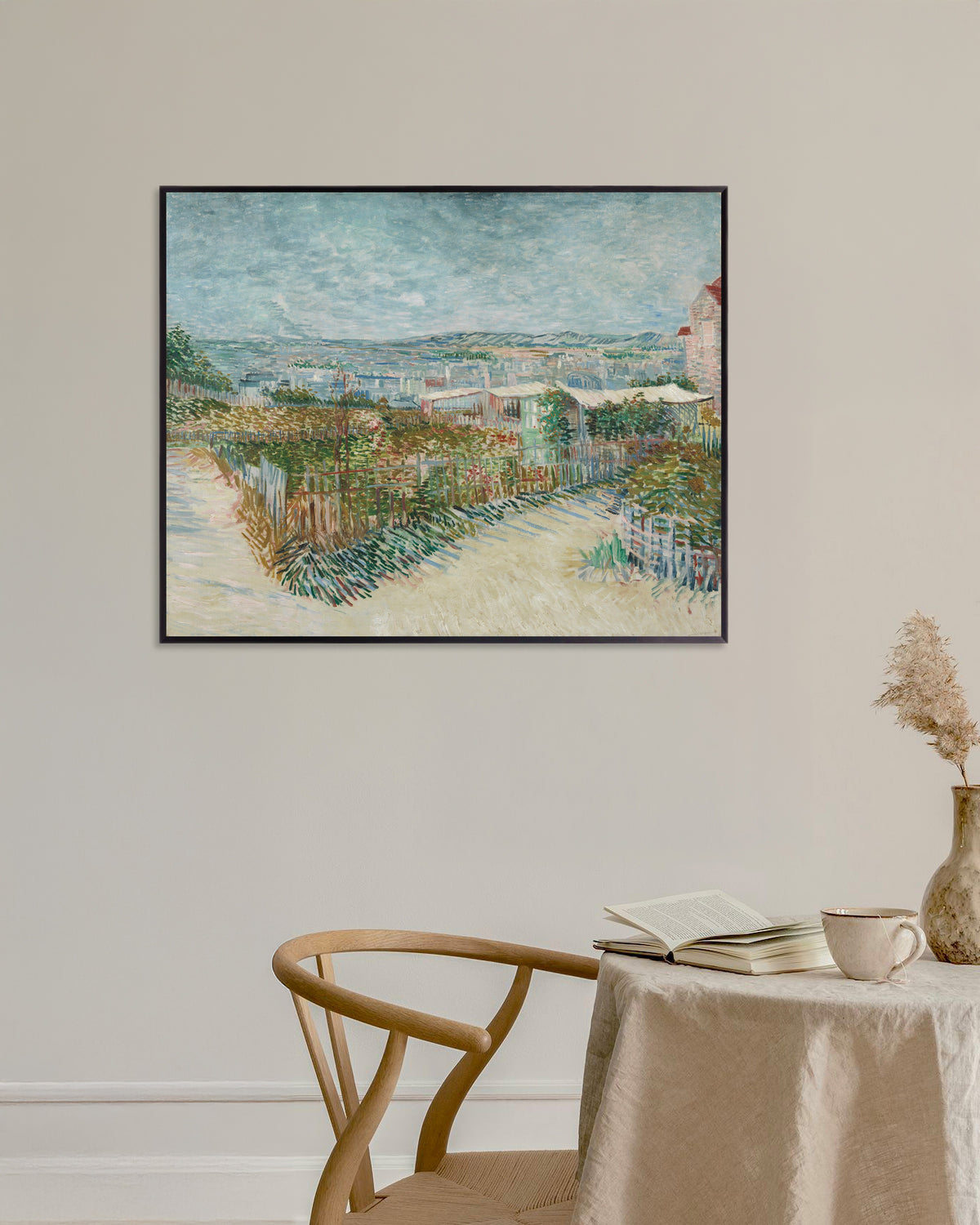 Poster di Montmartre, dietro il Moulin de la Galette (1887) di Vincent van Gogh, con cornice in metallo