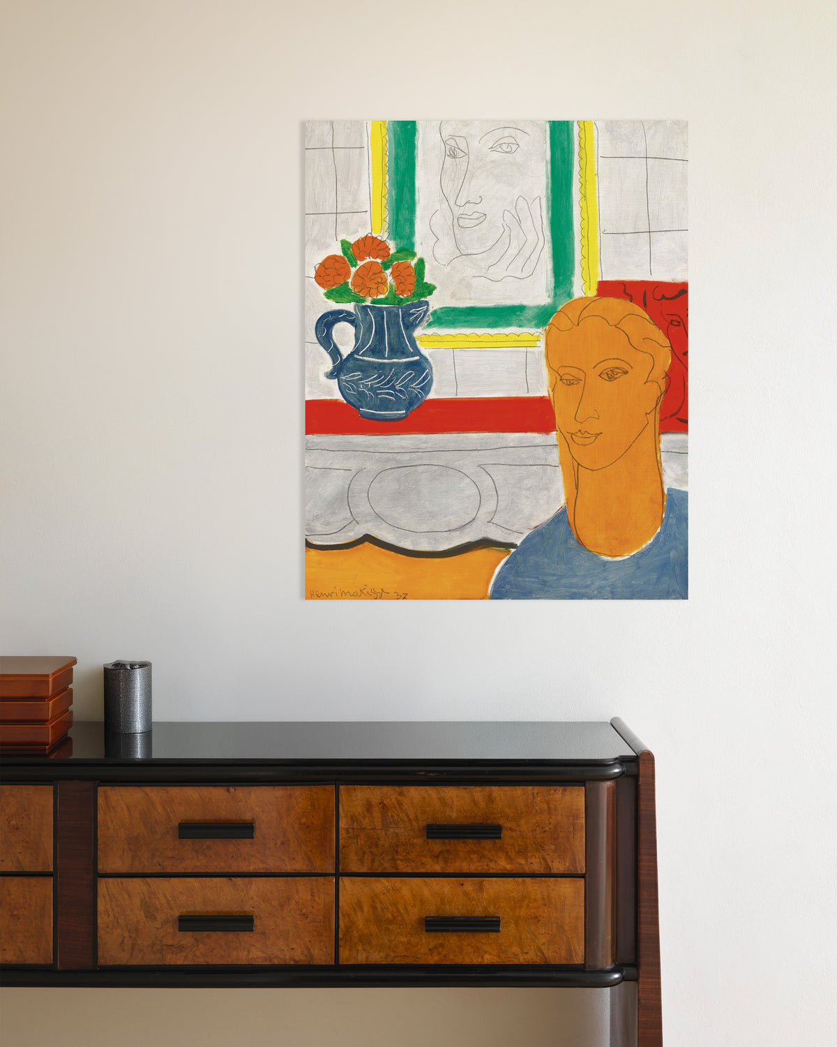 Poster di Testa ocra (Figura e bouquet) (1937) di Henri Matisse