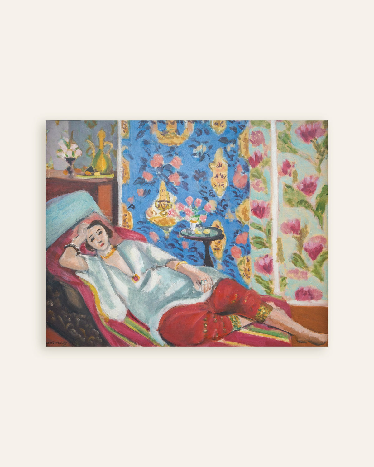 Poster di Odalisca con pantaloni rossi (1924-1925) di Henri Matisse, miniatura