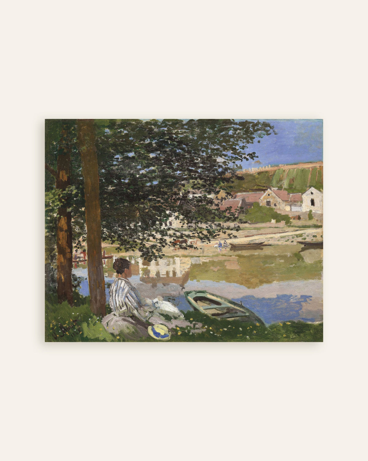 Poster Sulla riva della Senna, Bennecourt (1868) di Claude Monet, miniatura