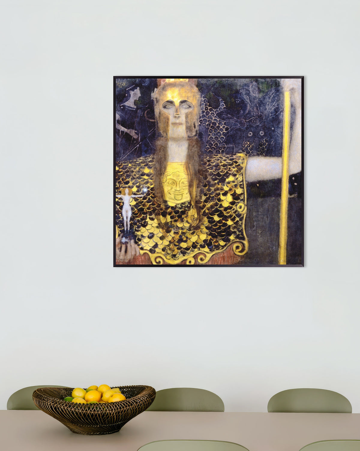Poster di Pallade Atena (1898) di Gustav Klimt, con cornice in metallo