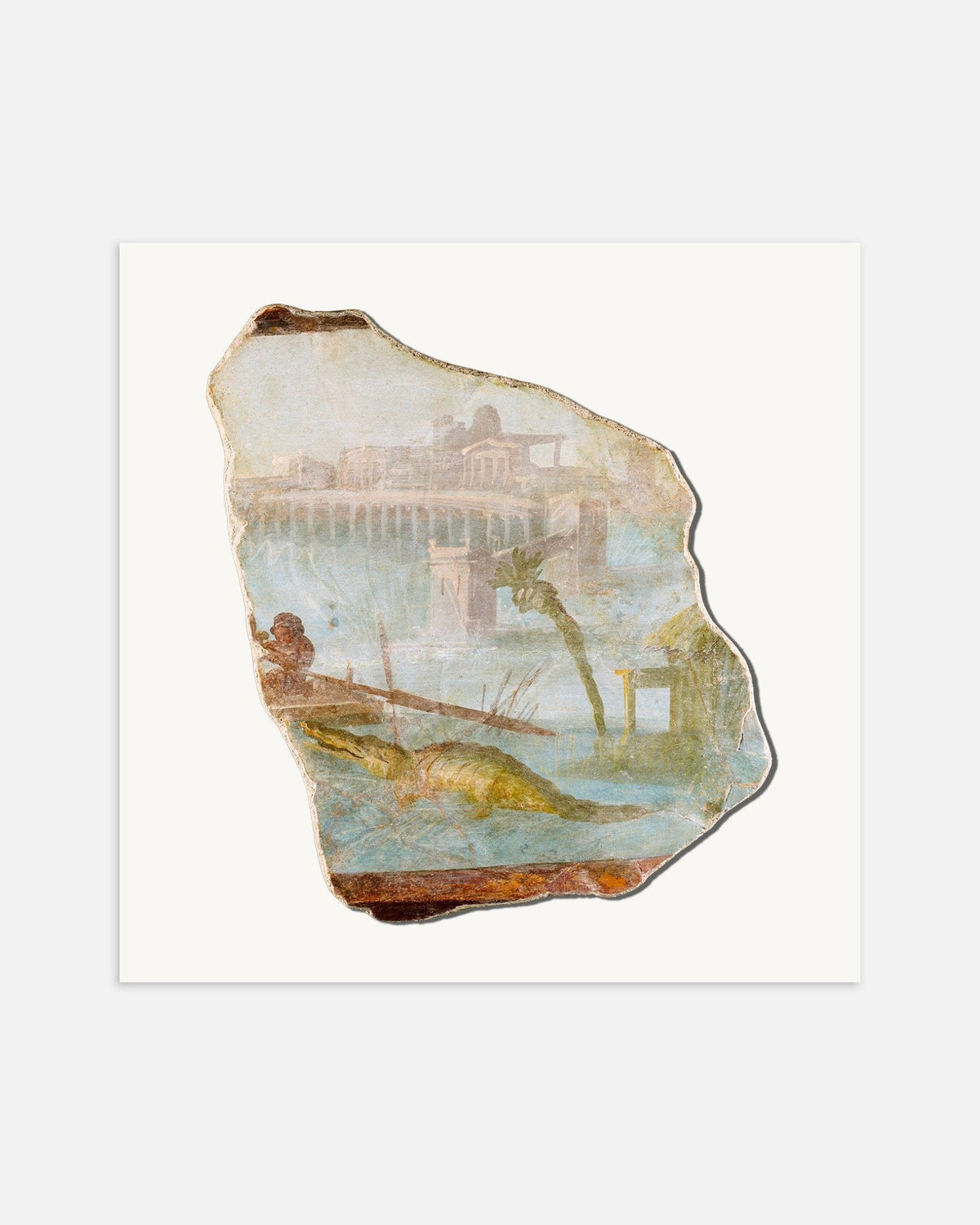 Poster del frammento d'affresco con paesaggio nilotico, Pompei