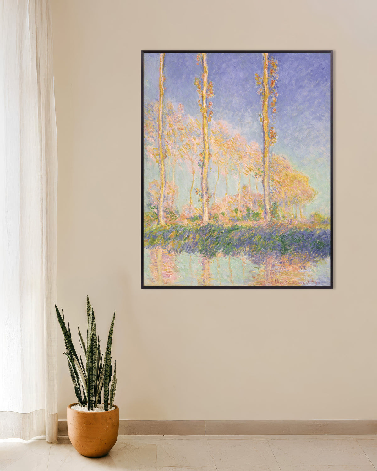 Poster Pioppi (1891) di Claude Monet con cornice in metallo