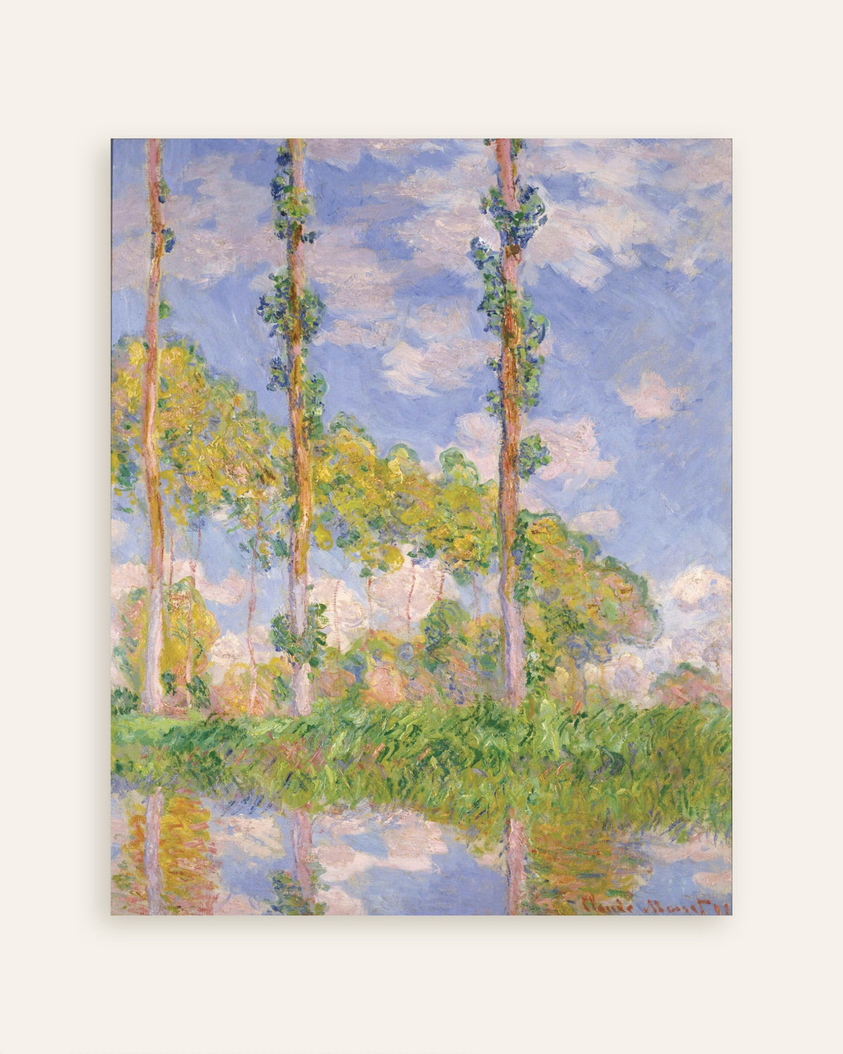 Poster Pioppi al sole (1891) di Claude Monet, miniatura