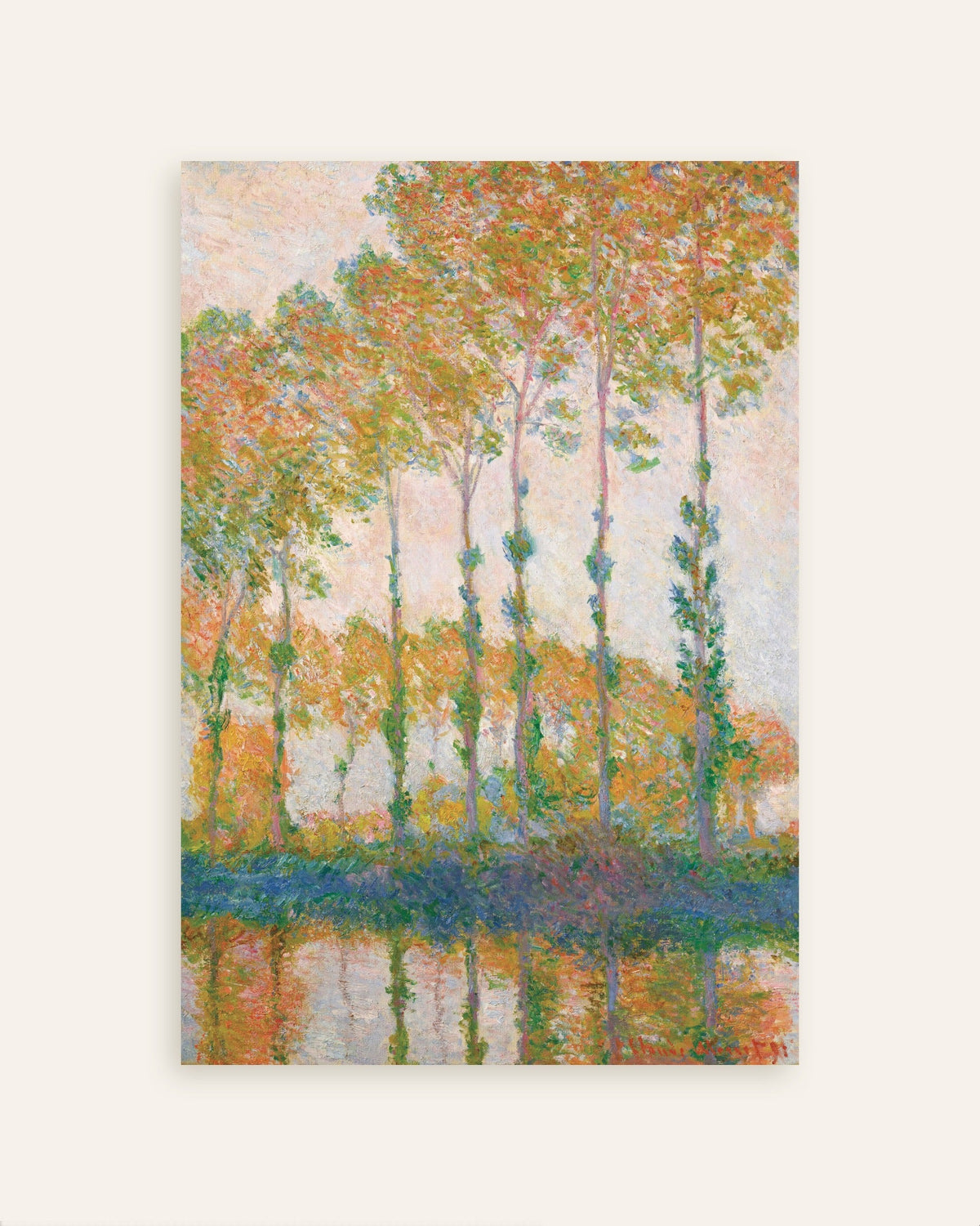 Poster Pioppi sulle rive dell'Epte, autunno (1891) di Claude Monet, miniatura
