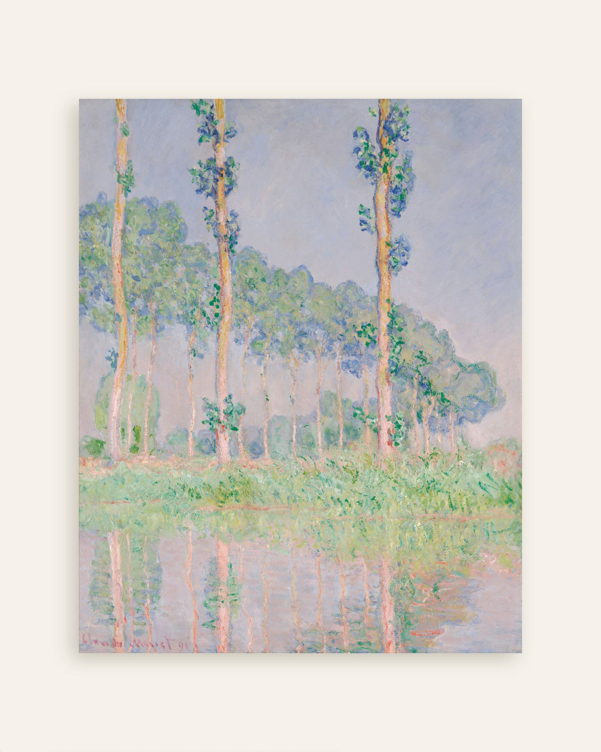 Poster Pioppi, effetto rosa (1891) di Claude Monet, miniatura