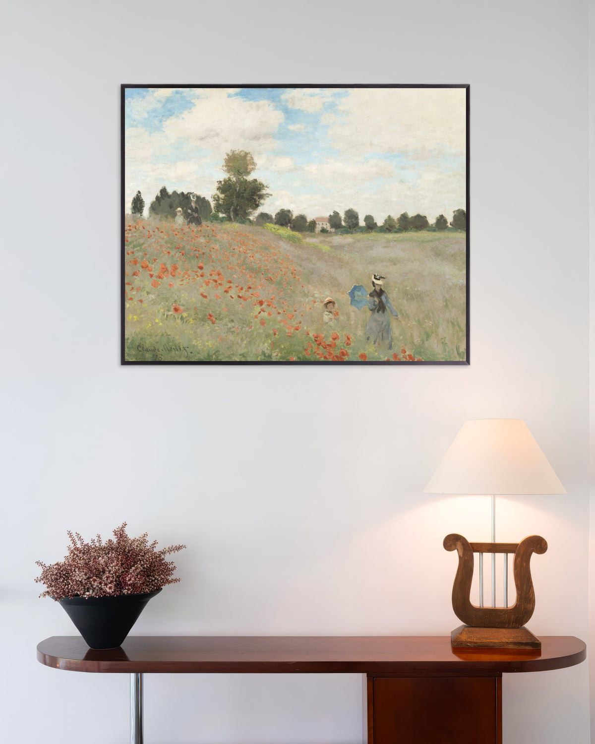 Poster Papaveri (1873) di Claude Monet con cornice in metallo