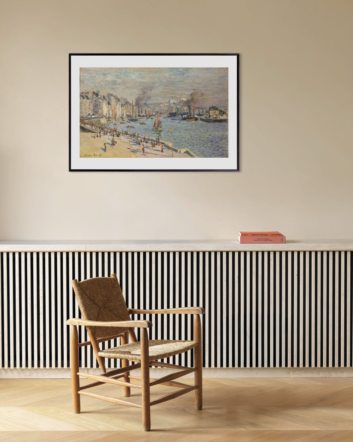 Poster Il porto di Le Havre (1874) di Claude Monet con cornice in metallo