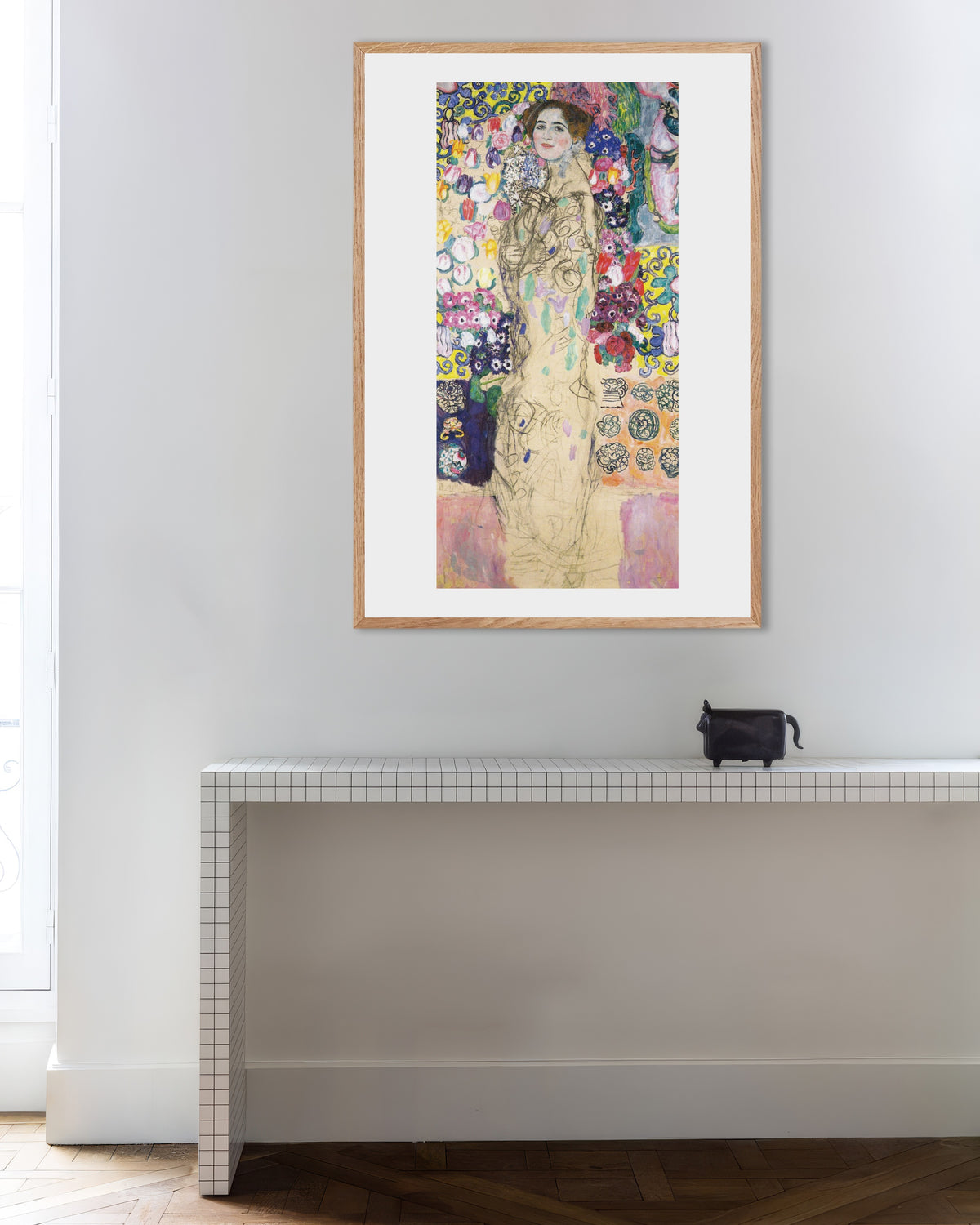 Poster Ritratto di Maria Munk (1917–1918) di Gustav Klimt con cornice in legno naturale