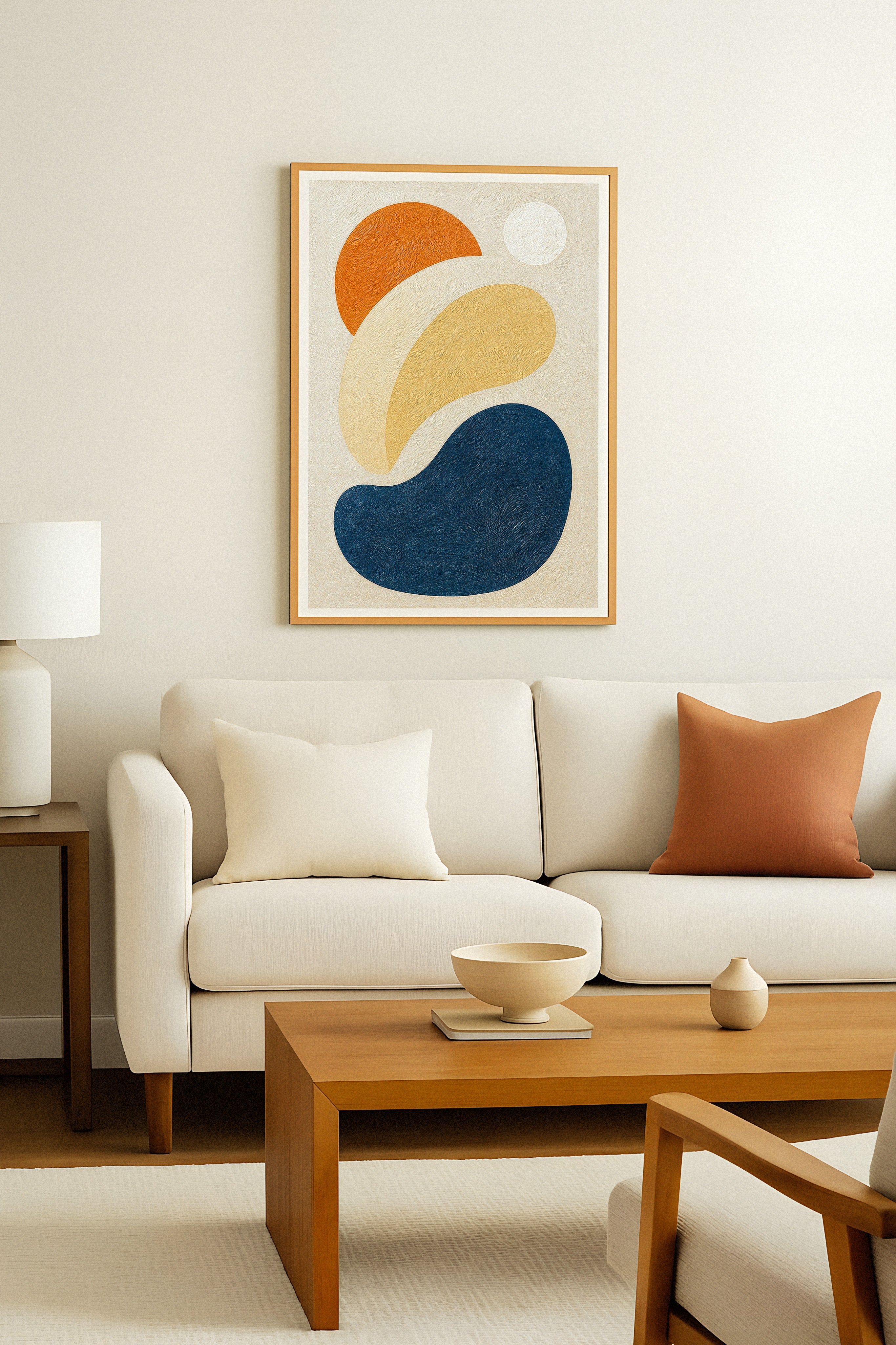 Intrications – poster di forme astratte in toni terrosi