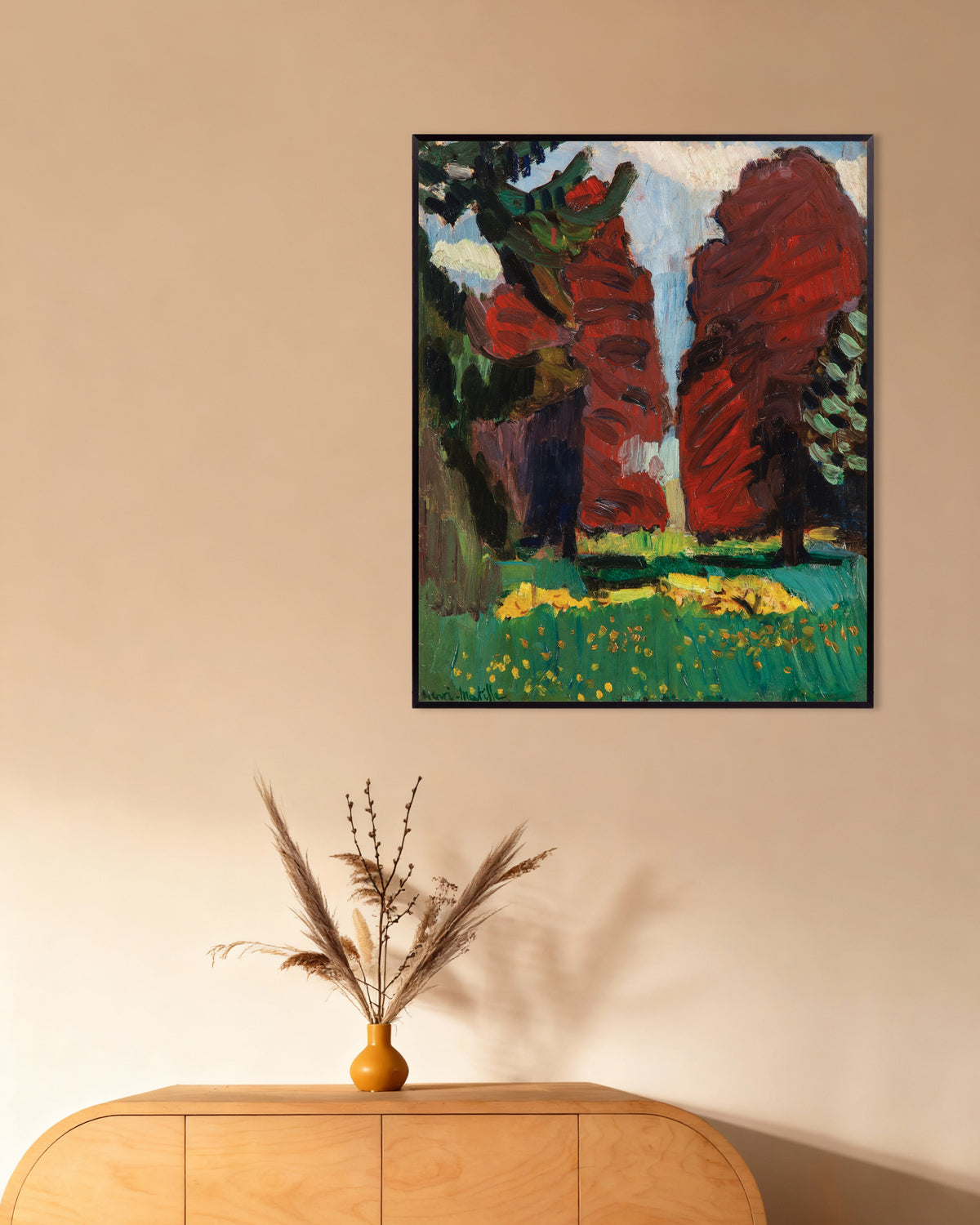 Poster di Faggi viola (1901) di Henri Matisse, con cornice in metallo