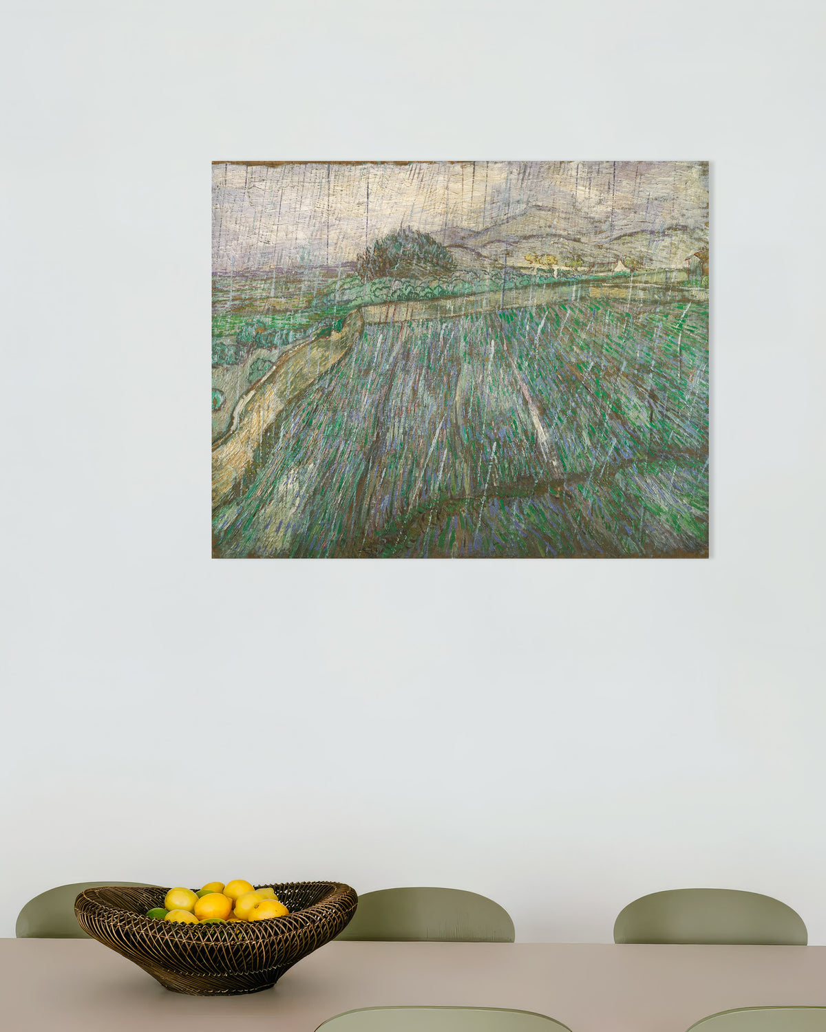 Poster di Pioggia (1889) di Vincent van Gogh