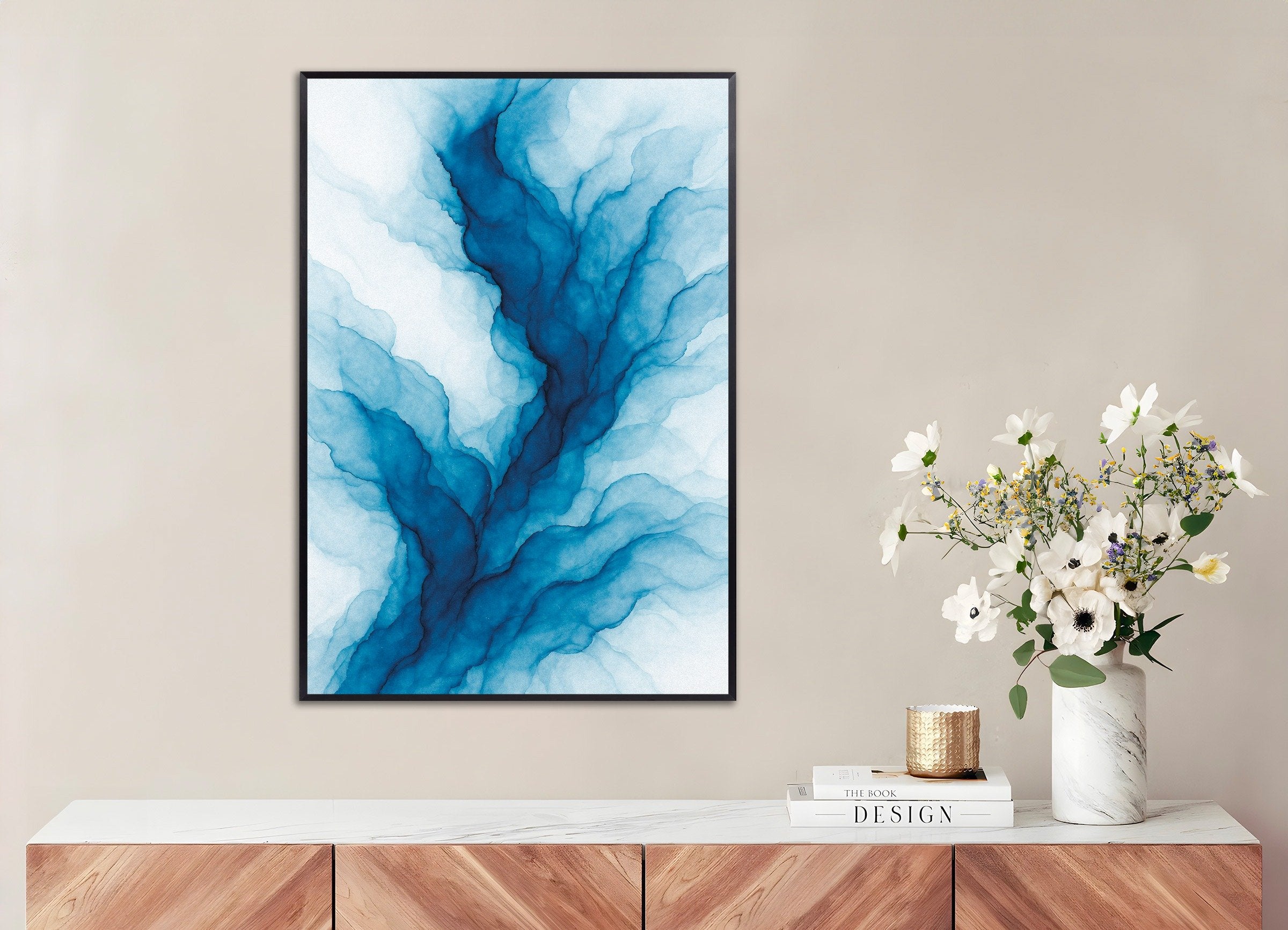 Poster of Ramifications watercolor abstract poster, with metal frame