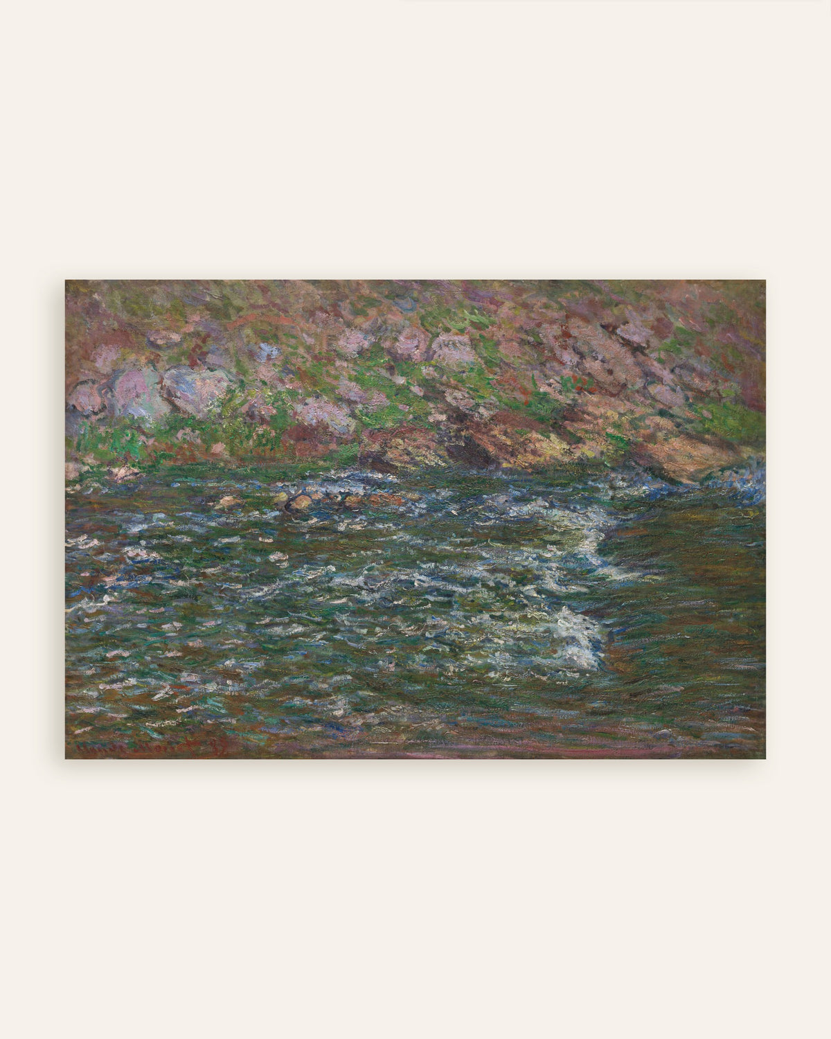 Poster Rapide sulla Petite Creuse a Fresselines (1889) di Claude Monet, miniatura