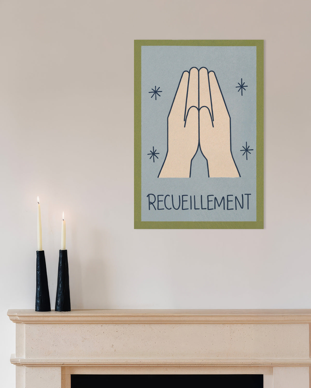 Poster Raccoglimento - Poster minimalista a linee sottili