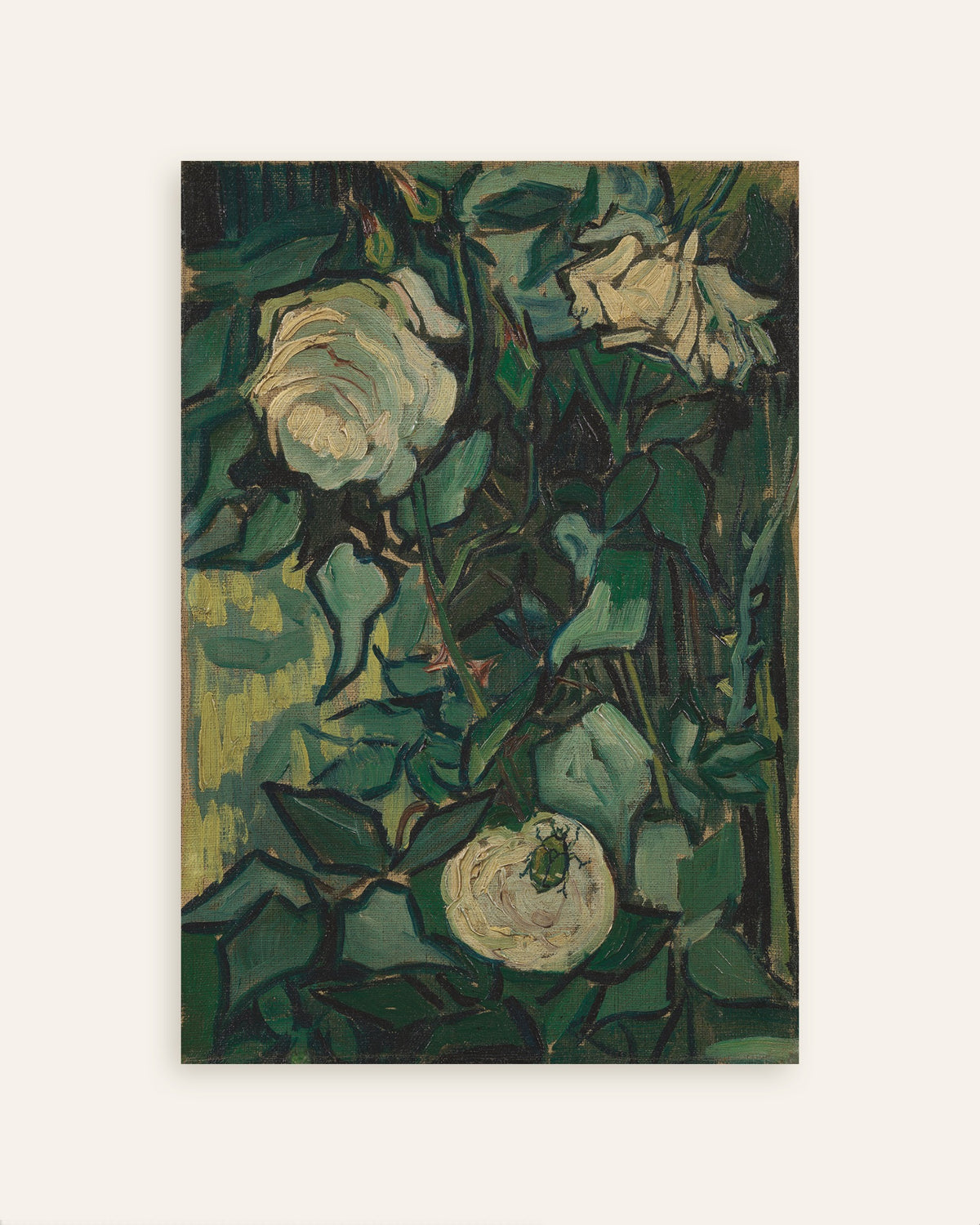 Poster di Un cespuglio di rose con uno scarabeo (1889) di Vincent van Gogh, miniatura