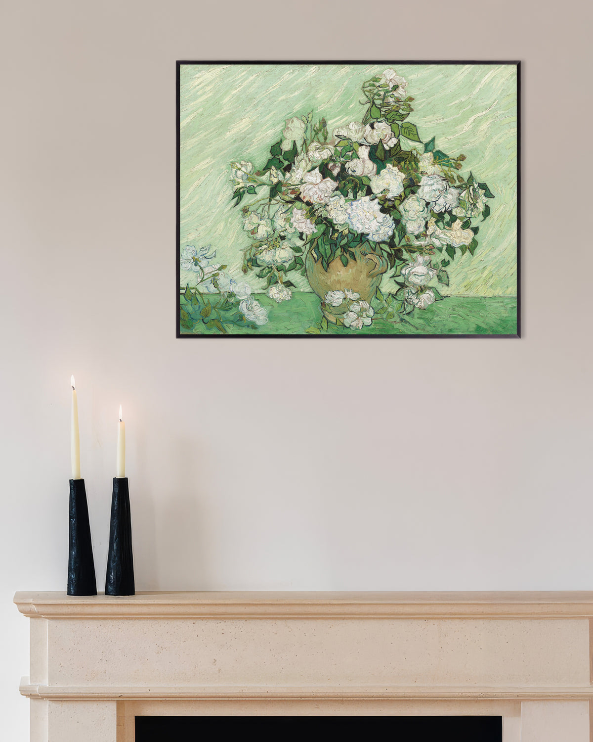 Poster Rose (1890) di Vincent van Gogh, con cornice in metallo