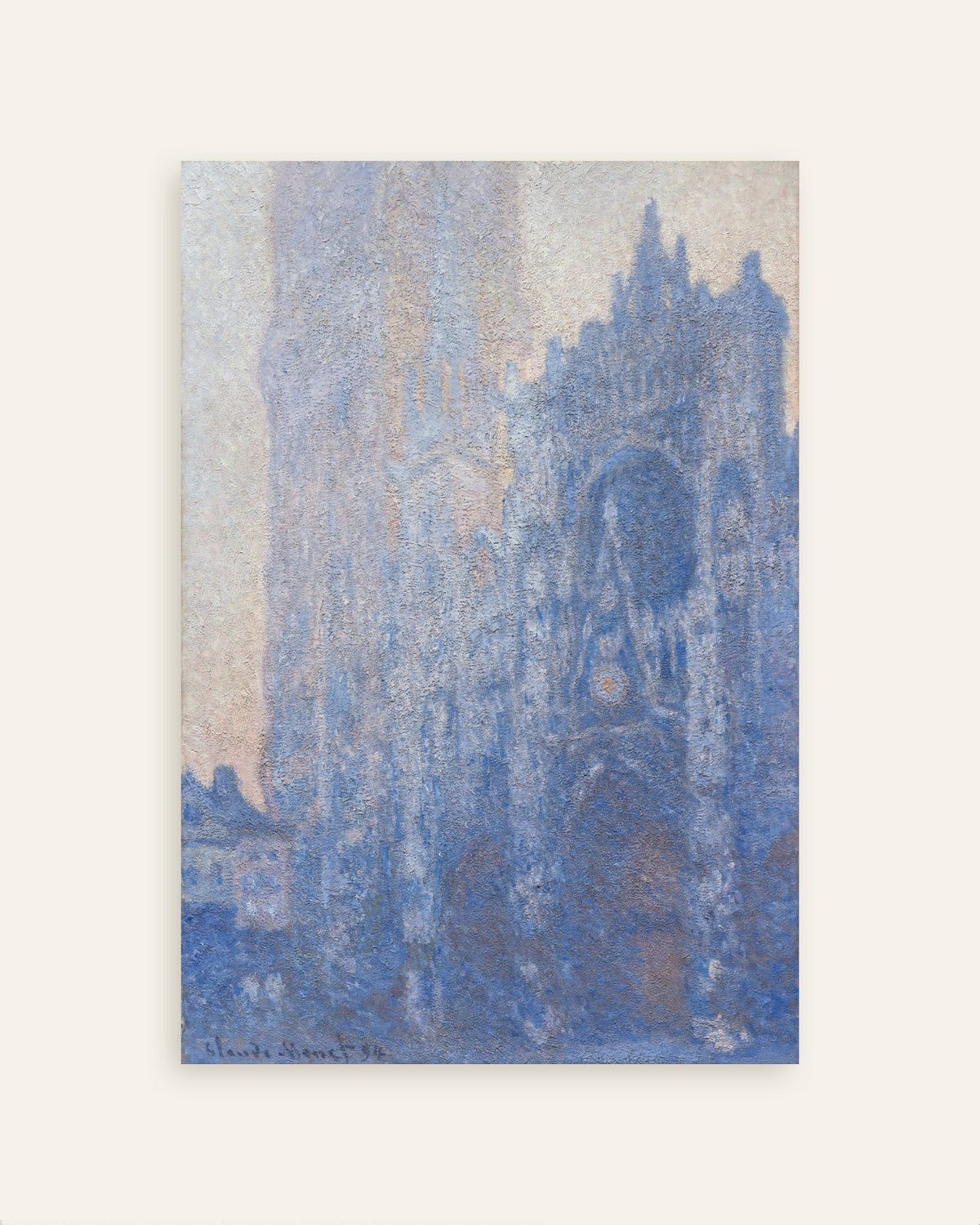 Poster La cattedrale di Rouen, il portale e la Tour d'Albane, effetto mattutino (1894) di Claude Monet, miniatura