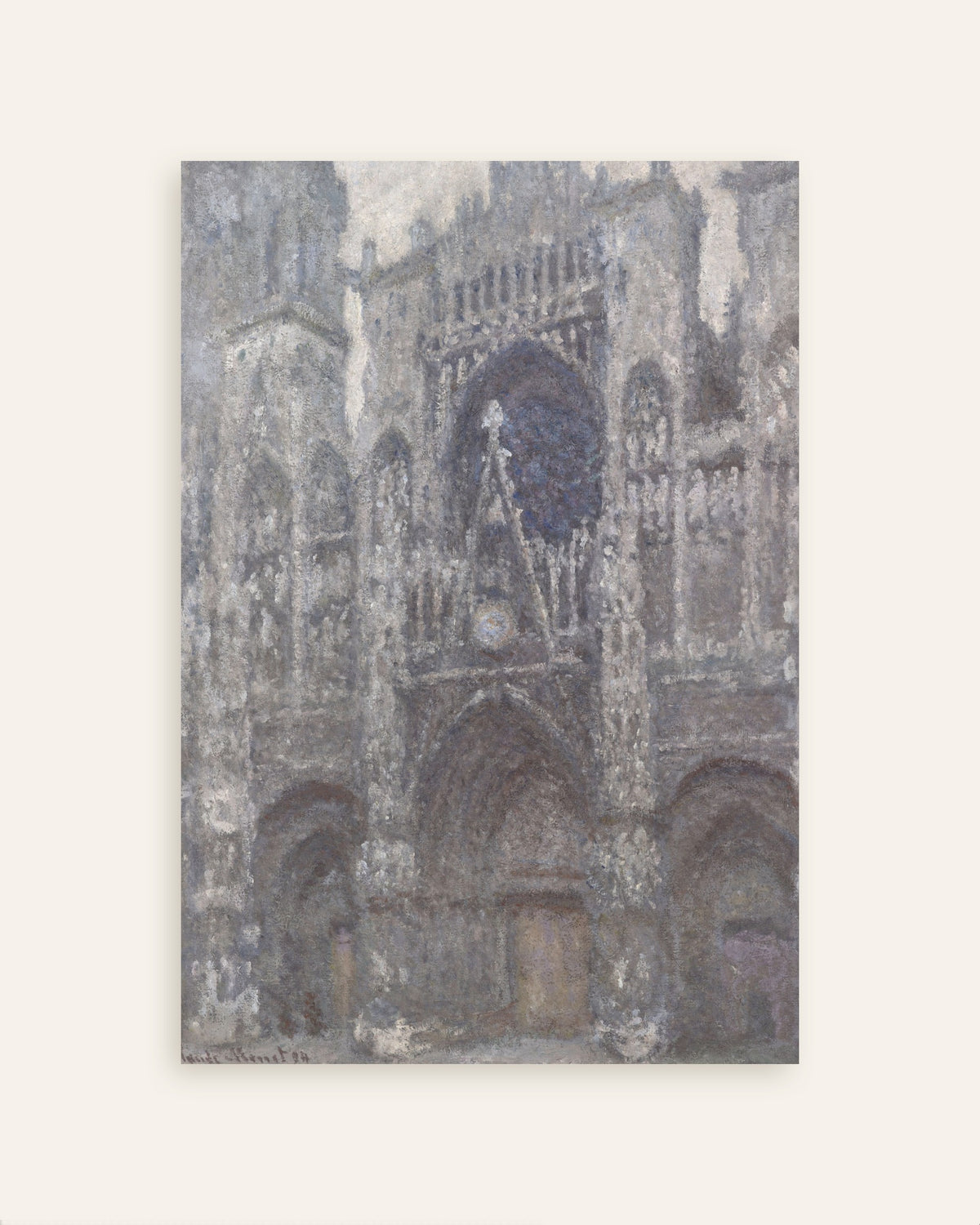 Poster La cattedrale di Rouen, il portale, tempo grigio (1892) di Claude Monet, miniatura