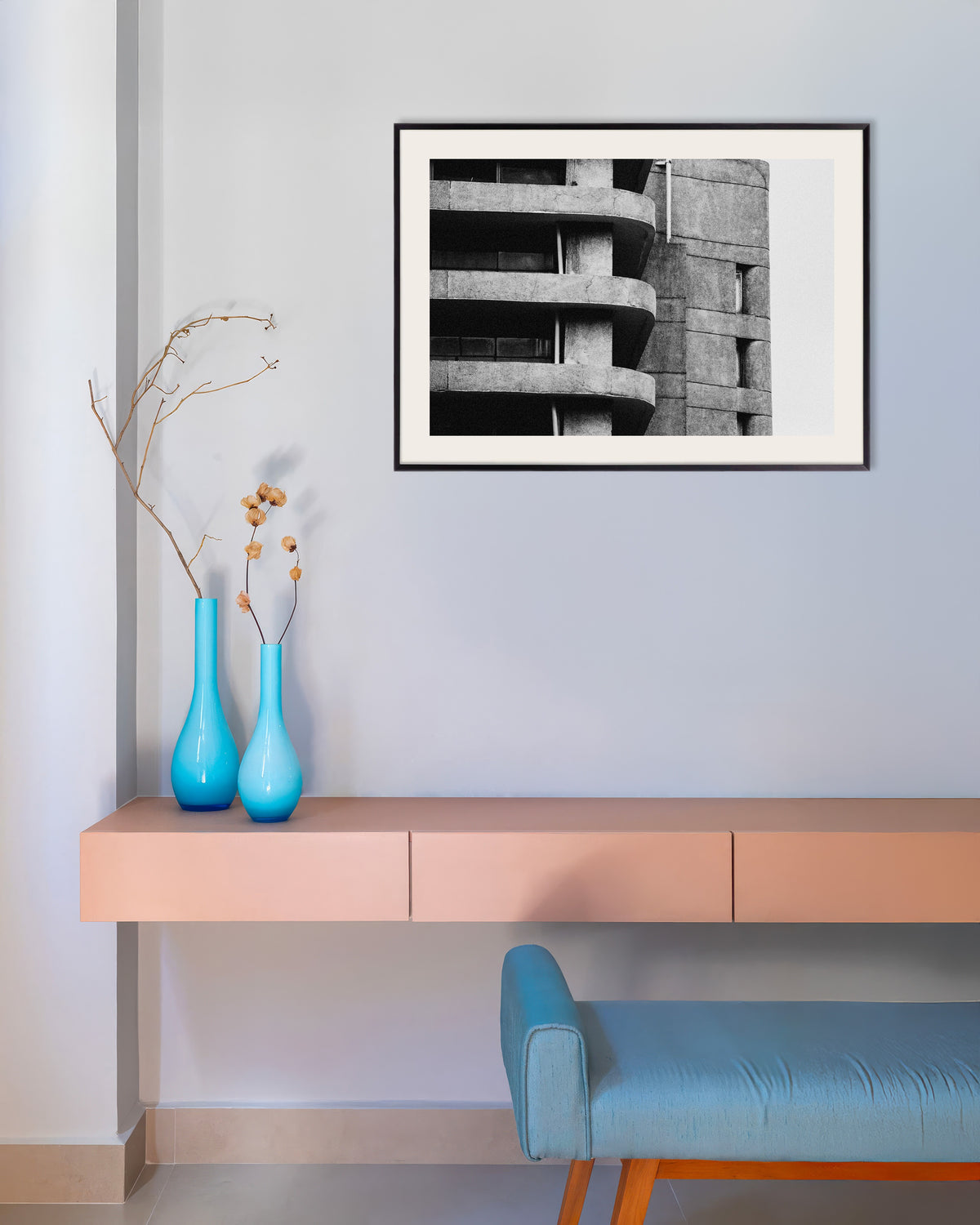 Poster «Solette arrotondate dei balconi», con cornice in metallo