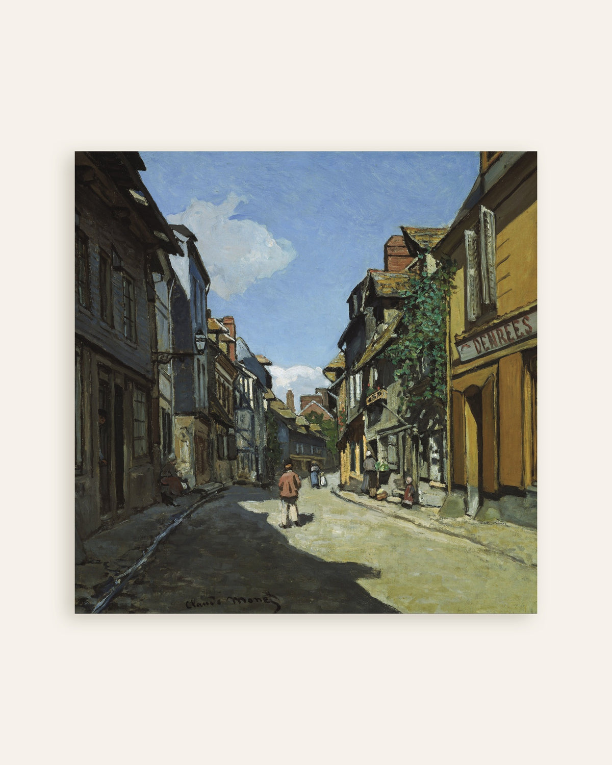 Poster Rue de la Bavole a Honfleur (1864) di Claude Monet, miniatura