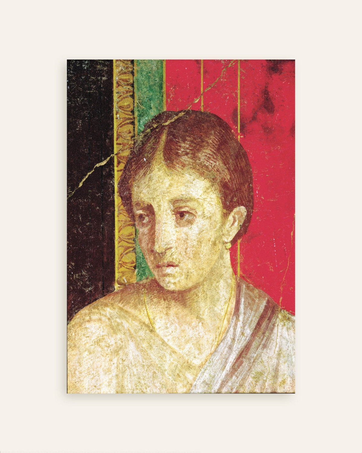 Poster del dettaglio d'affresco della madre seduta, Villa dei Misteri