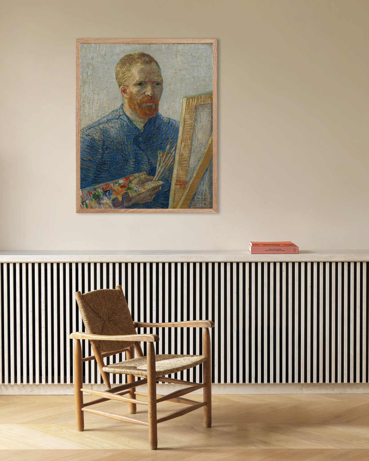 Poster di Autoritratto come pittore (1888) di Vincent van Gogh, con cornice in legno naturale