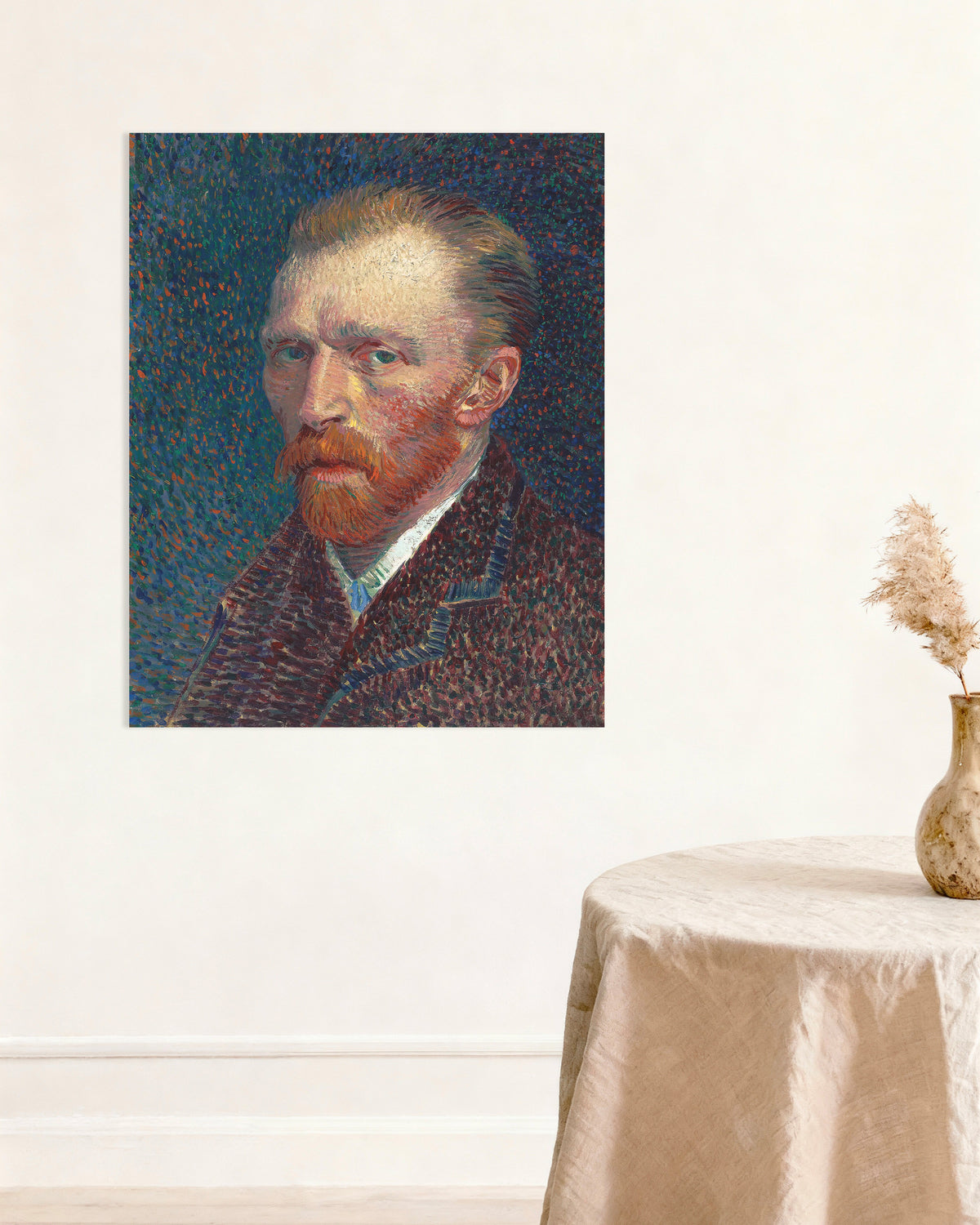 Poster di Autoritratto su sfondo blu puntinato (1887) di Vincent van Gogh