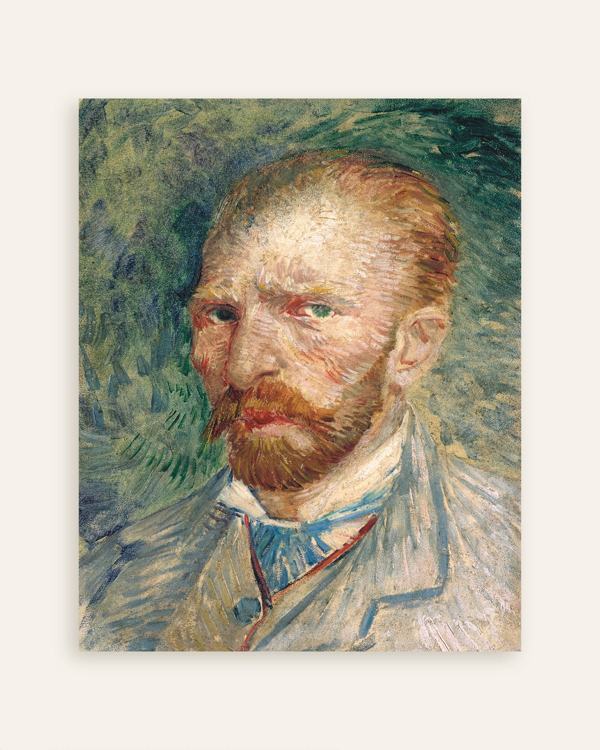 Poster di Autoritratto su sfondo verde (1886) di Vincent van Gogh, miniatura