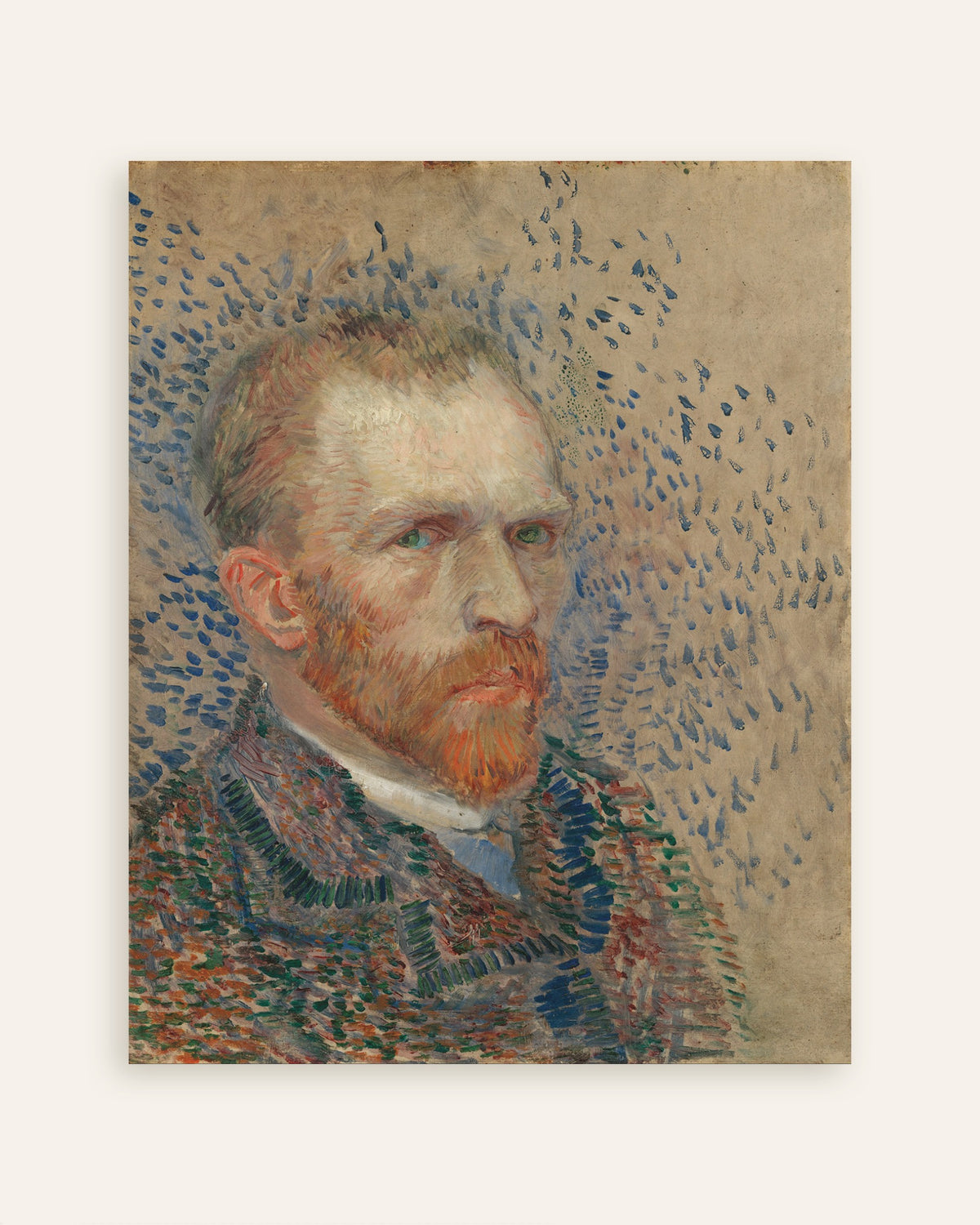 Poster di Autoritratto con tratti blu (1887) di Vincent van Gogh, miniatura
