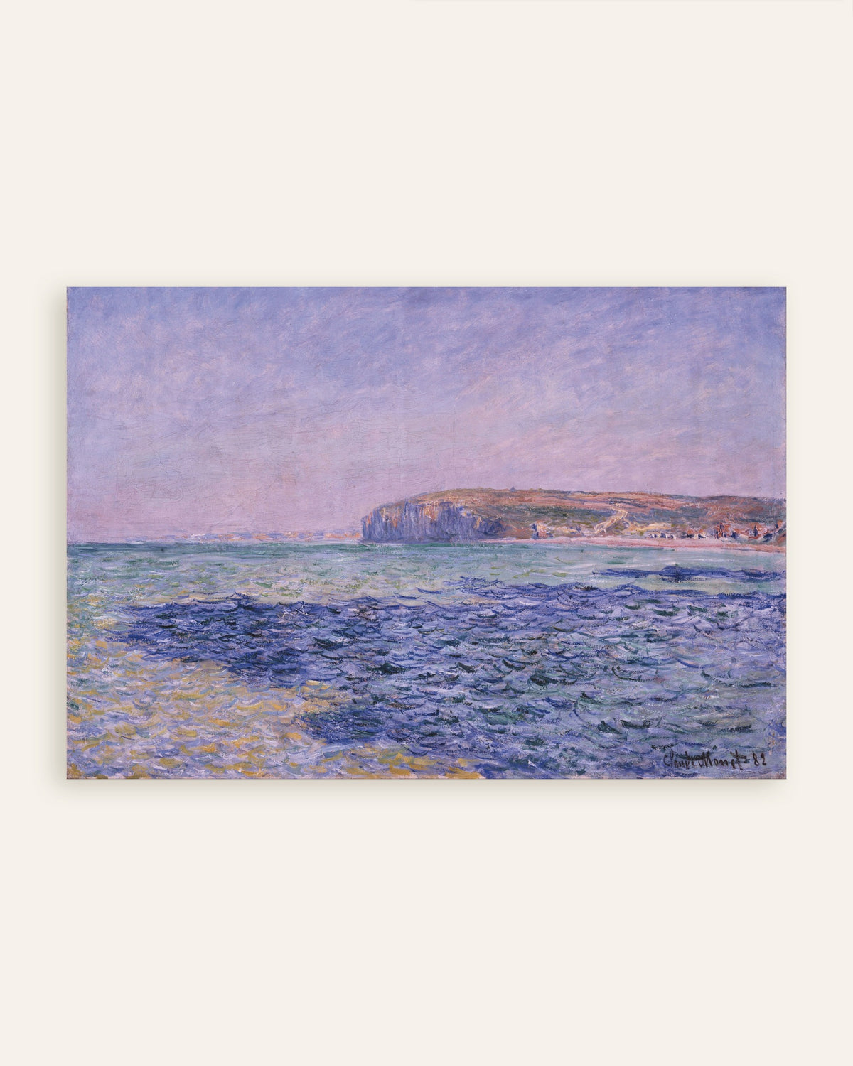 Poster Ombre sul mare, scogliere di Pourville (1882) di Claude Monet, miniatura