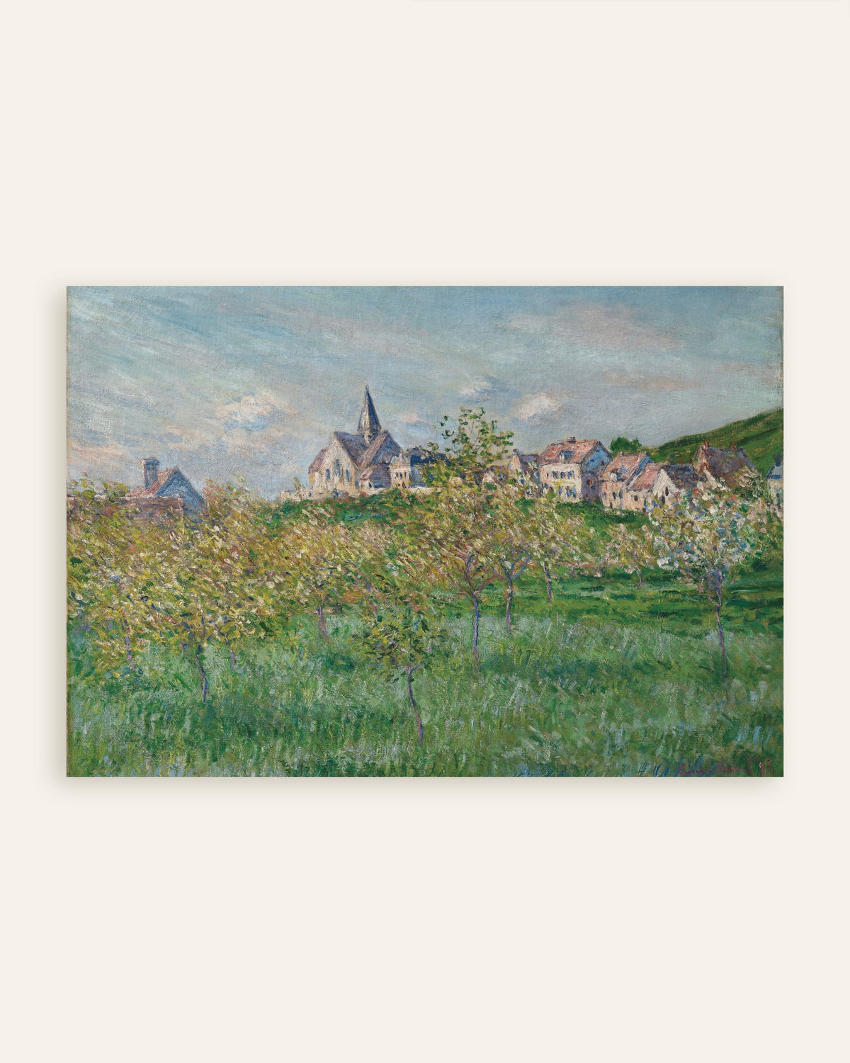 Poster Primavera a Giverny, effetto pomeridiano (1885) di Claude Monet, miniatura
