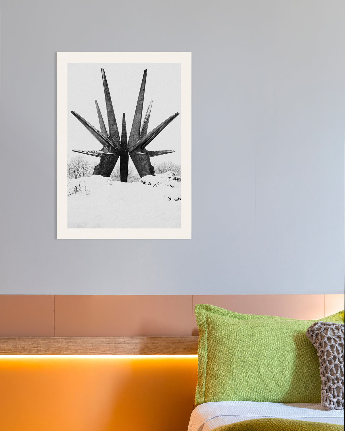 Poster «Monumento a stella nella neve»