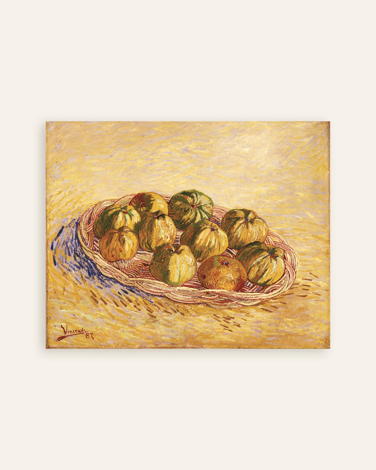 Poster di Natura morta con cesto di mele (1887) di Vincent van Gogh, miniatura