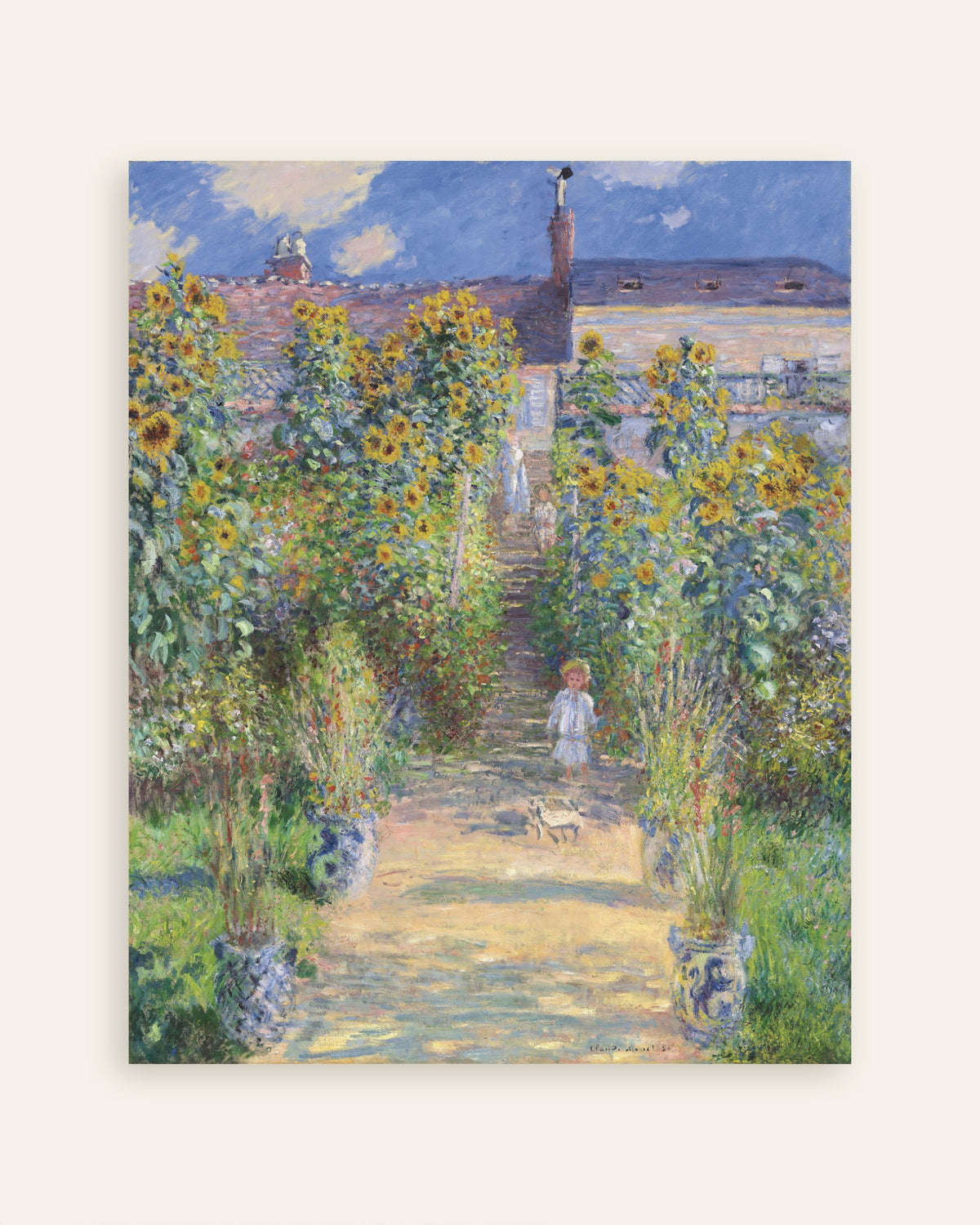 Poster Il giardino dell'artista a Vétheuil (1881) di Claude Monet, miniatura