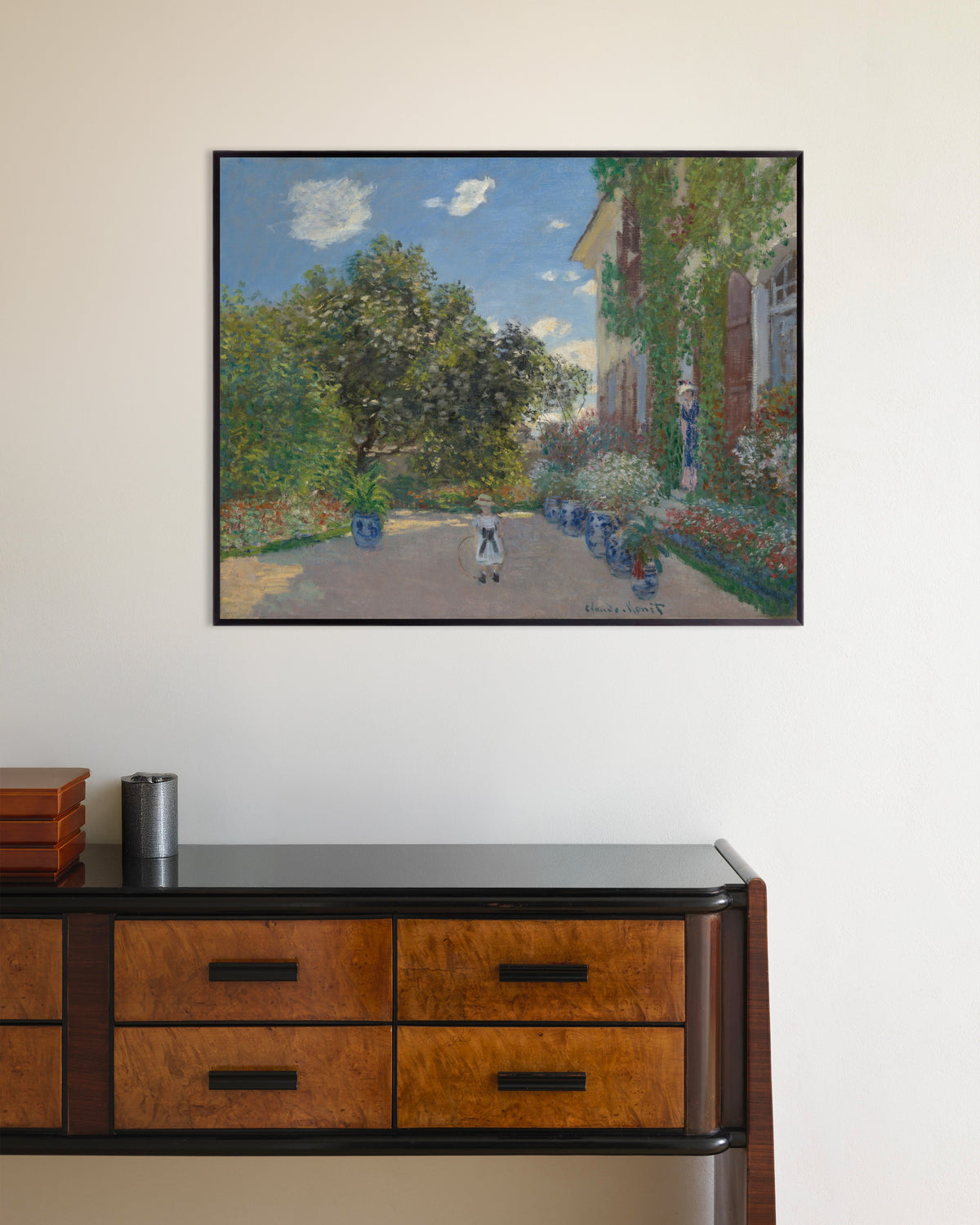 Poster La casa dell'artista ad Argenteuil (1873) di Claude Monet con cornice in metallo