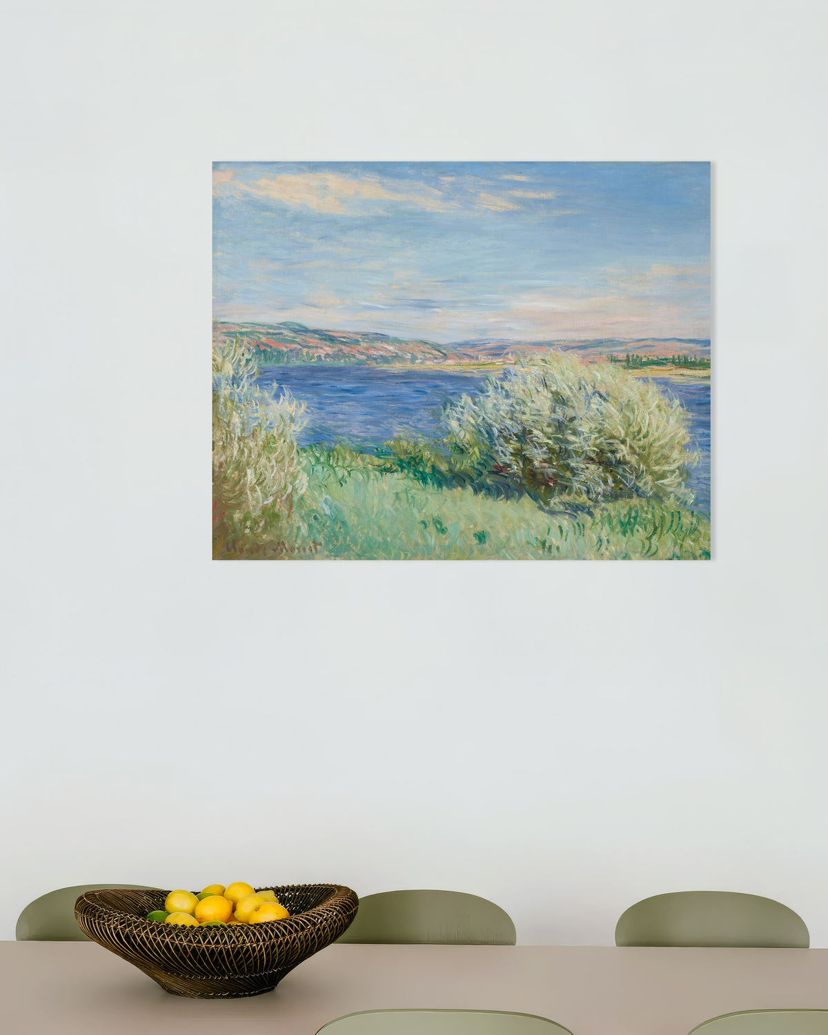 Poster Le rive della Senna vicino a Vétheuil (1881) di Claude Monet