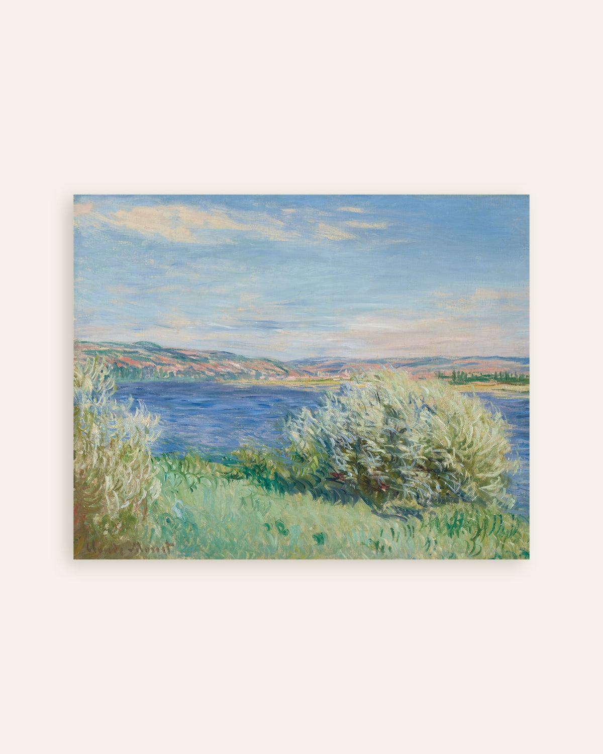 Poster Le rive della Senna vicino a Vétheuil (1881) di Claude Monet, miniatura