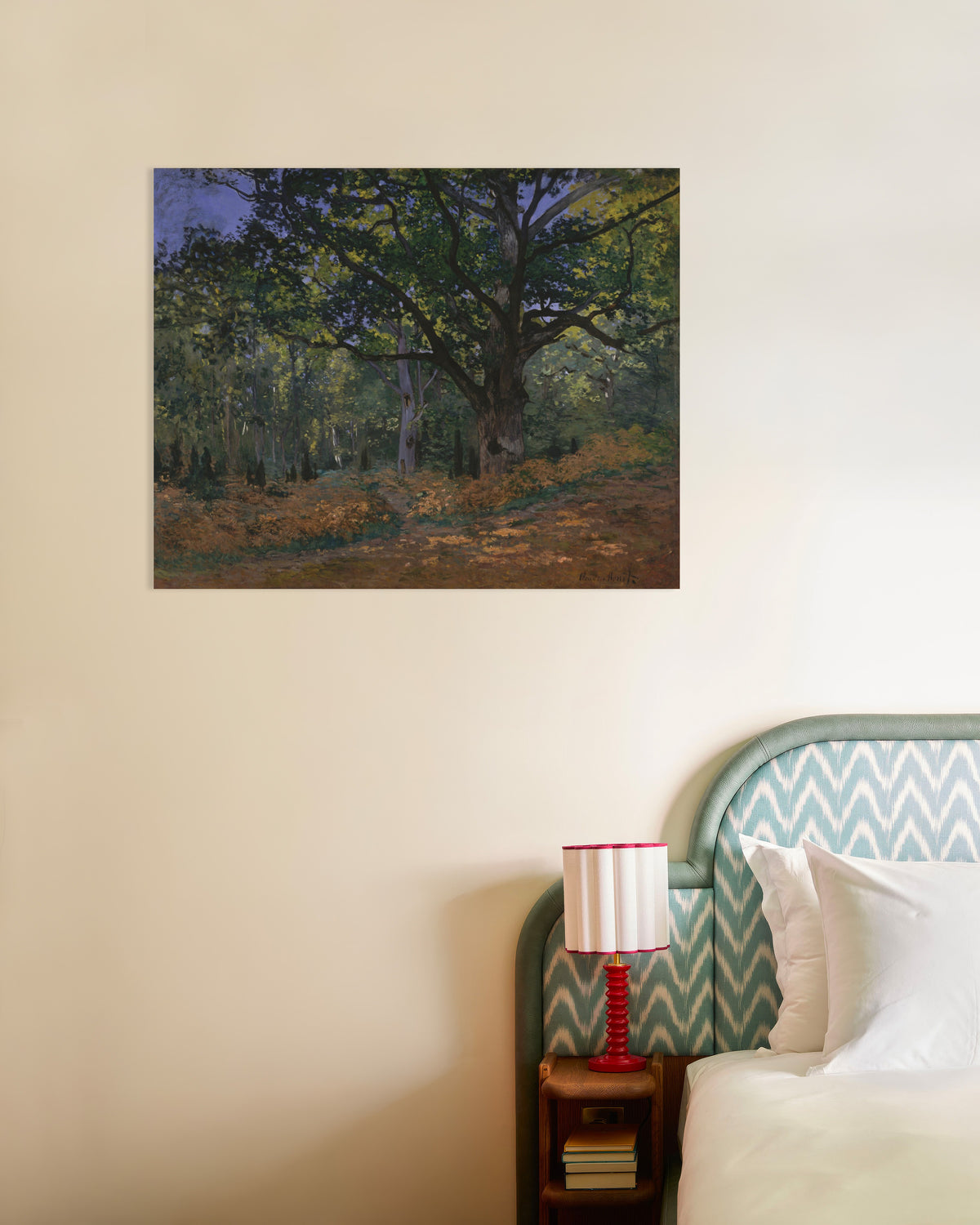 Poster La quercia di Bodmer, foresta di Fontainebleau (1865) di Claude Monet