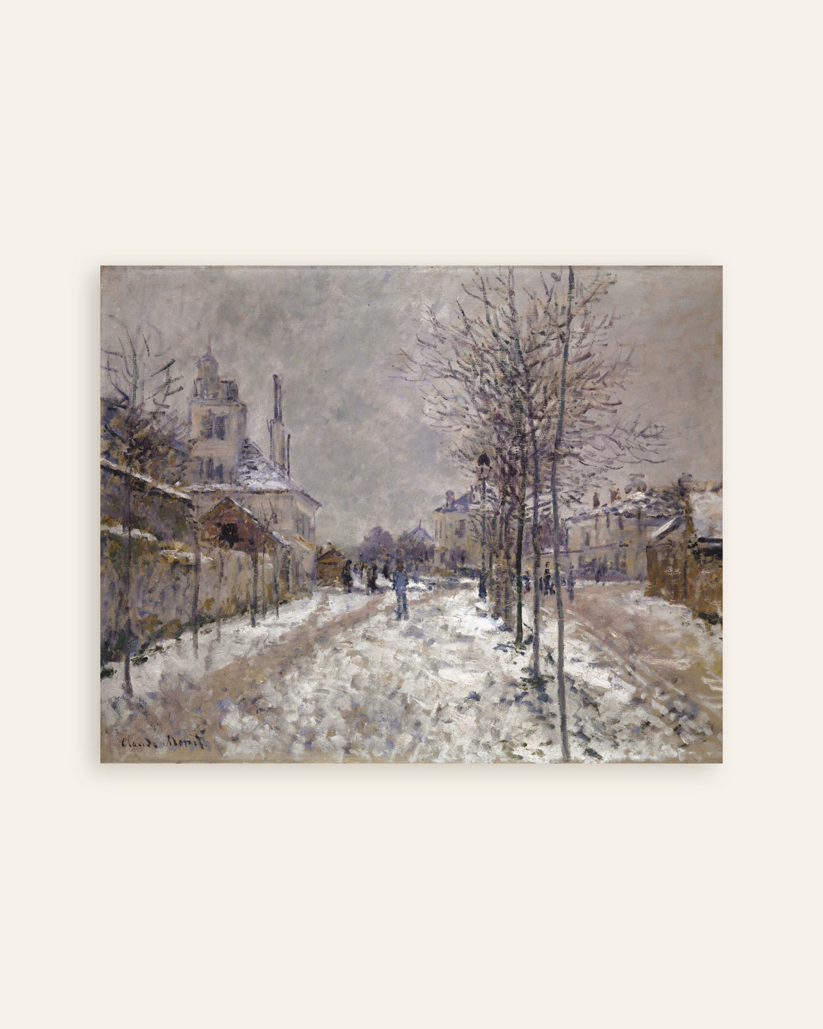 Poster Il Boulevard de Pontoise ad Argenteuil, neve (1875) di Claude Monet, miniatura