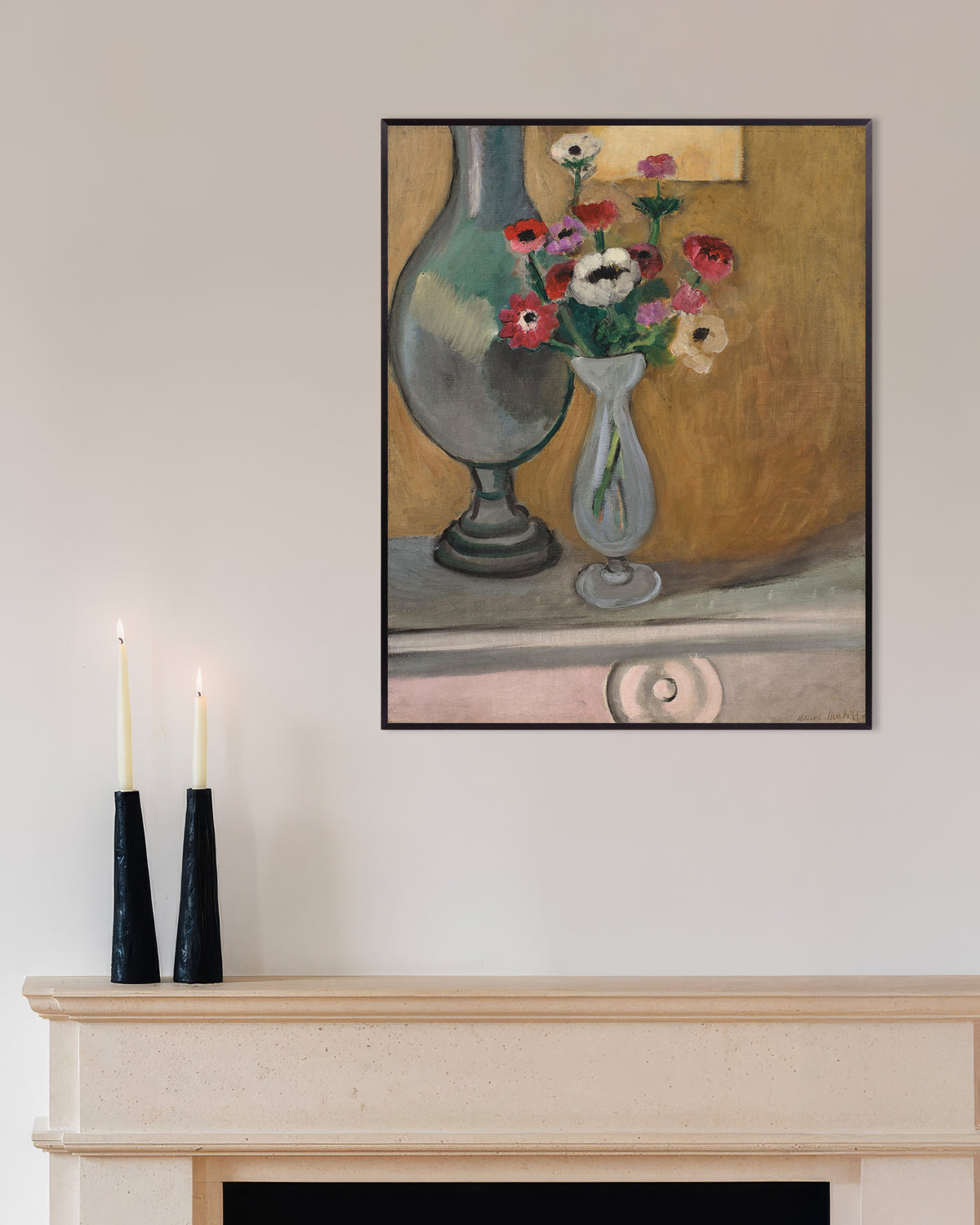 Poster di Il bouquet di anemoni (1918) di Henri Matisse, con cornice in metallo