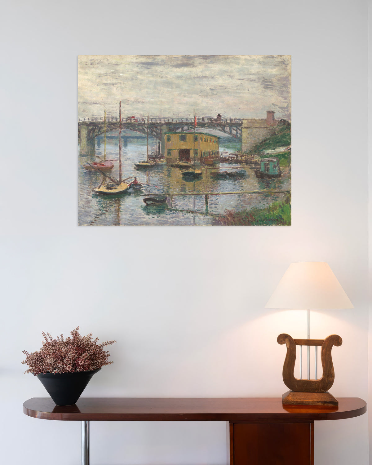 Poster Il ponte di Argenteuil in una giornata grigia (circa 1876) di Claude Monet