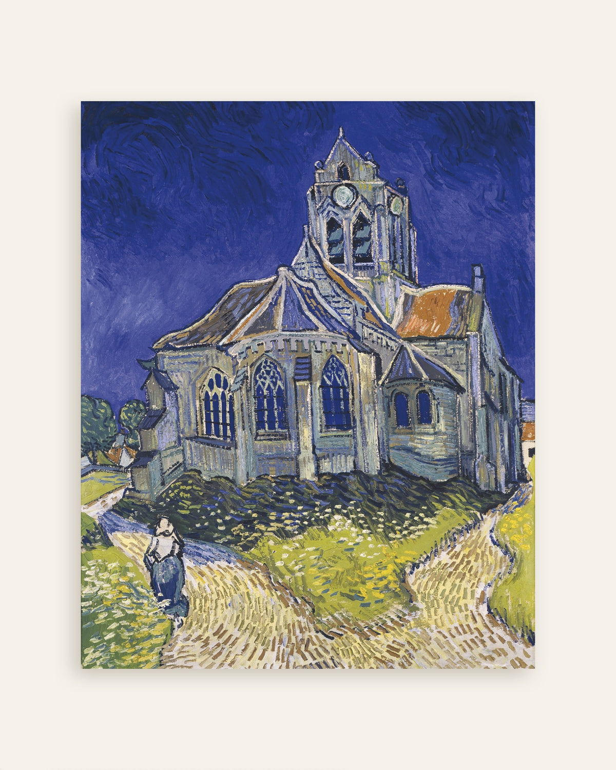 Poster raffigurante La chiesa di Auvers-sur-Oise (1890) di Vincent van Gogh, in miniatura