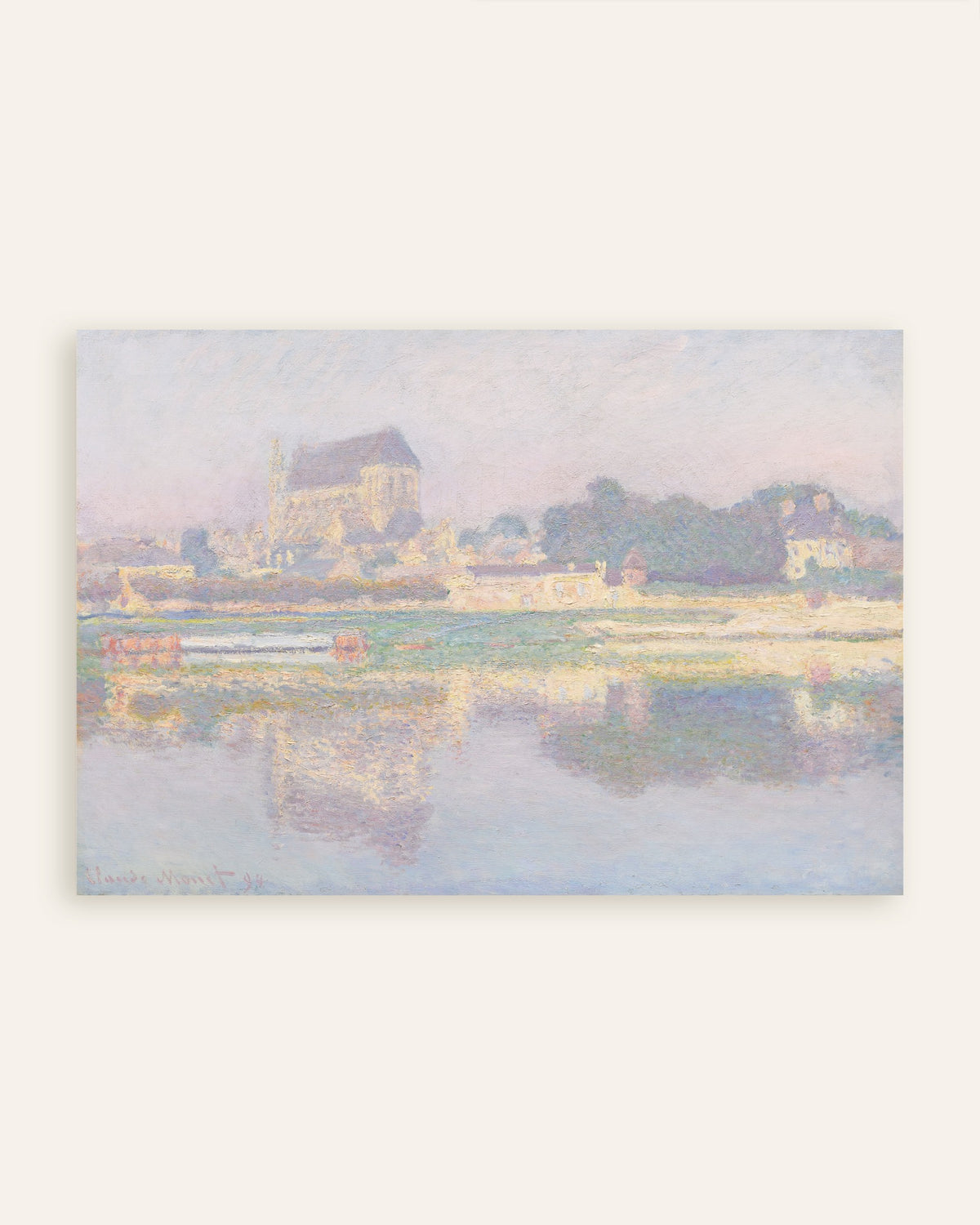Poster La chiesa di Vernon, sole (1894) di Claude Monet, miniatura