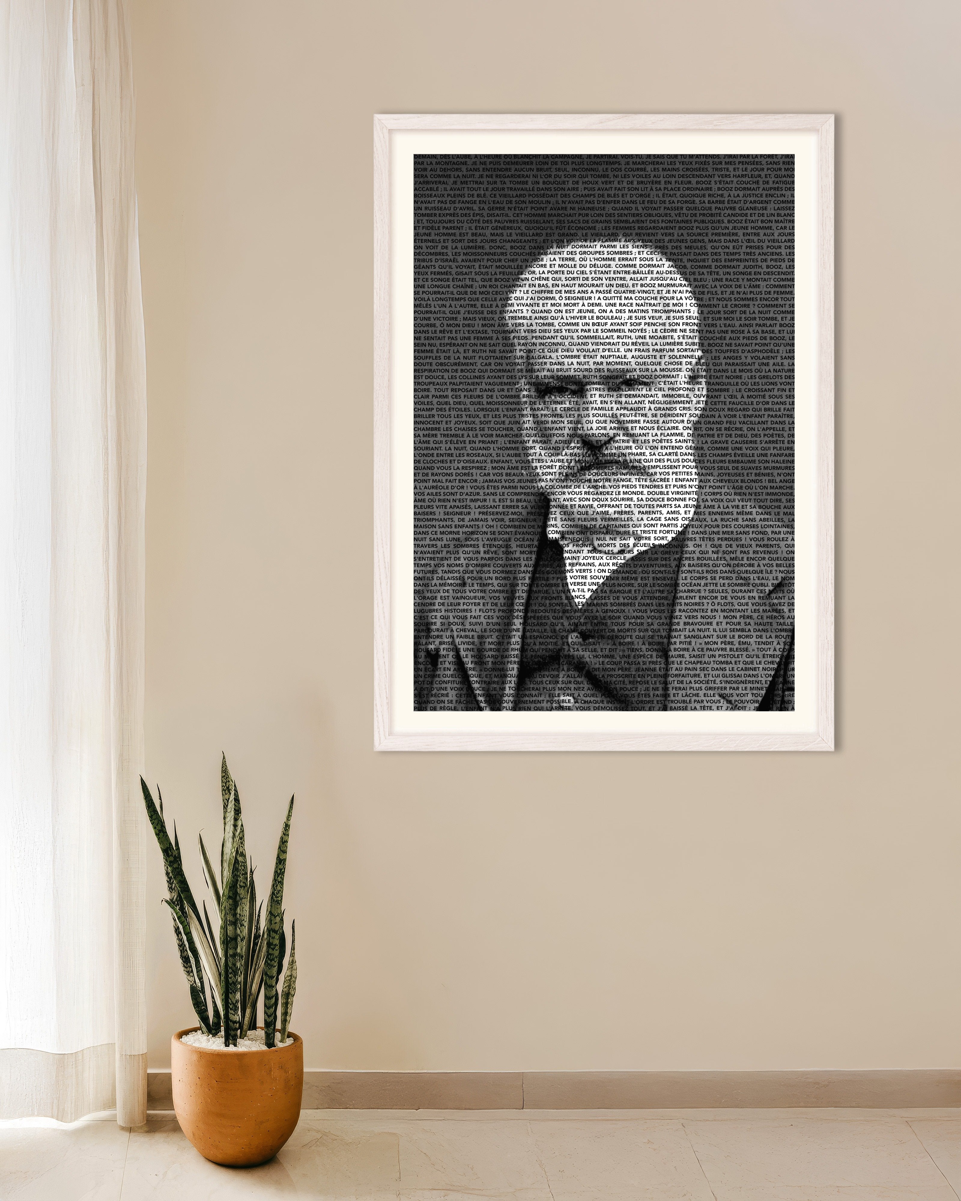 Poster of The Contemplations Typographic Portrait - Poster, with white wooden frame